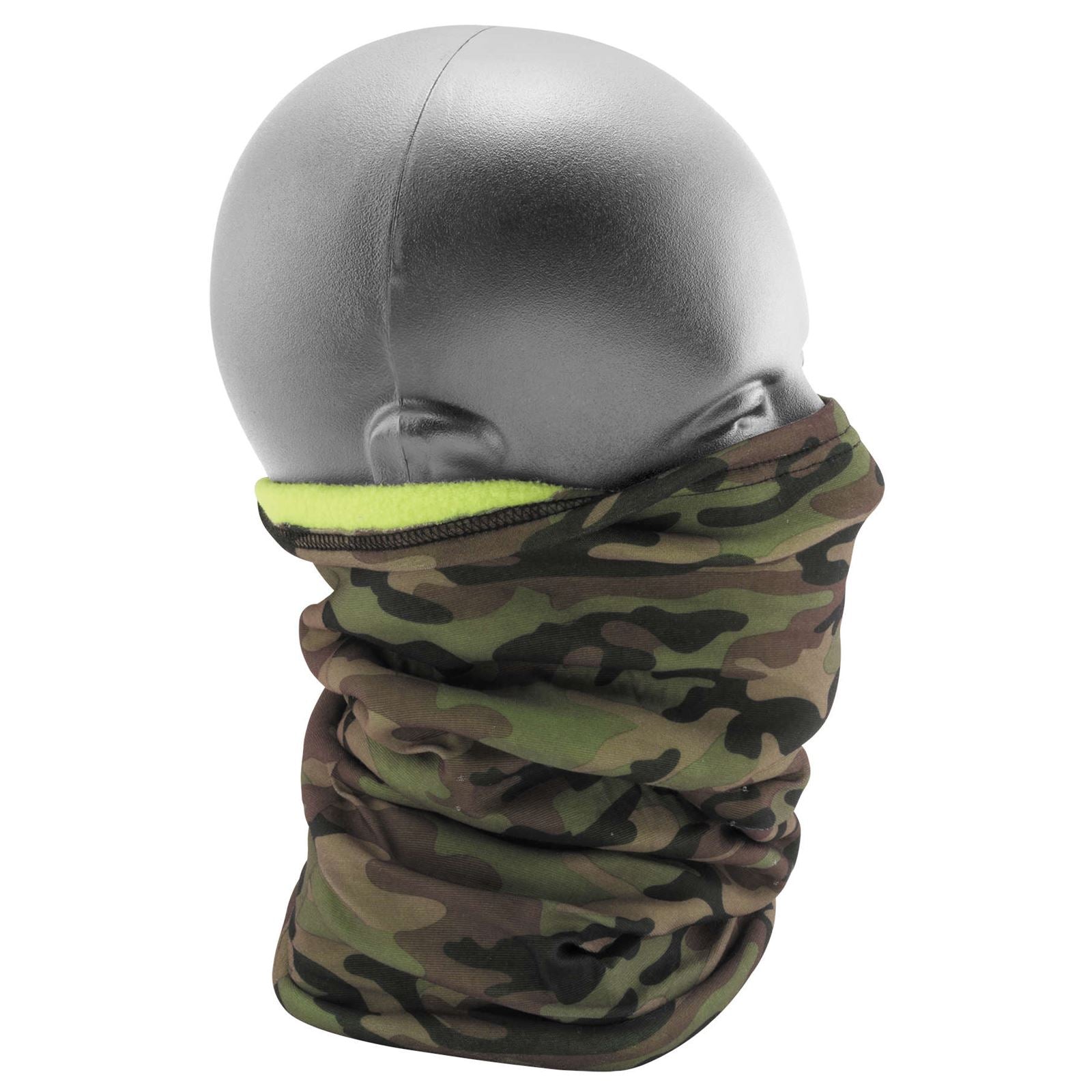 Zan Motley Tube Fleece Lined - Woodland Camo/Lime Hi-Vis TF118HV_139252