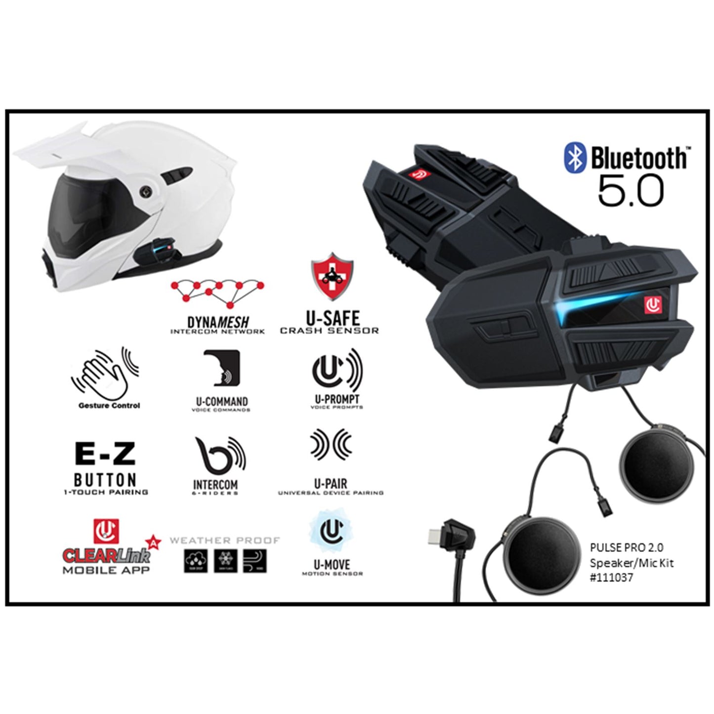 UClear Motion Infinity Bluetooth Helmet Audio System - Dual Kit 180511_141396