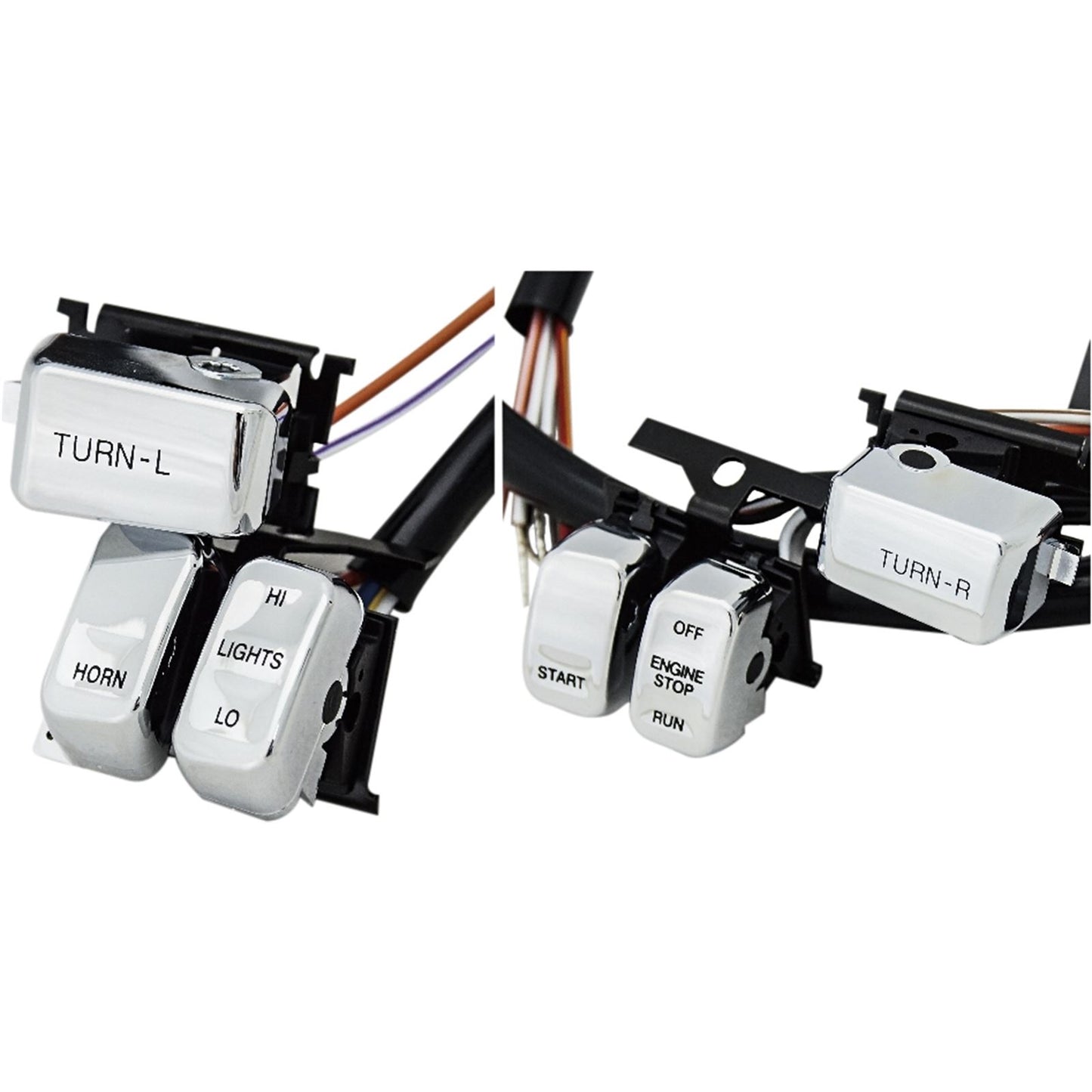 Harddrive Handlebar Switch Kit Chrome/ Black Letters 1996-06 [MPN: 370304]_141732