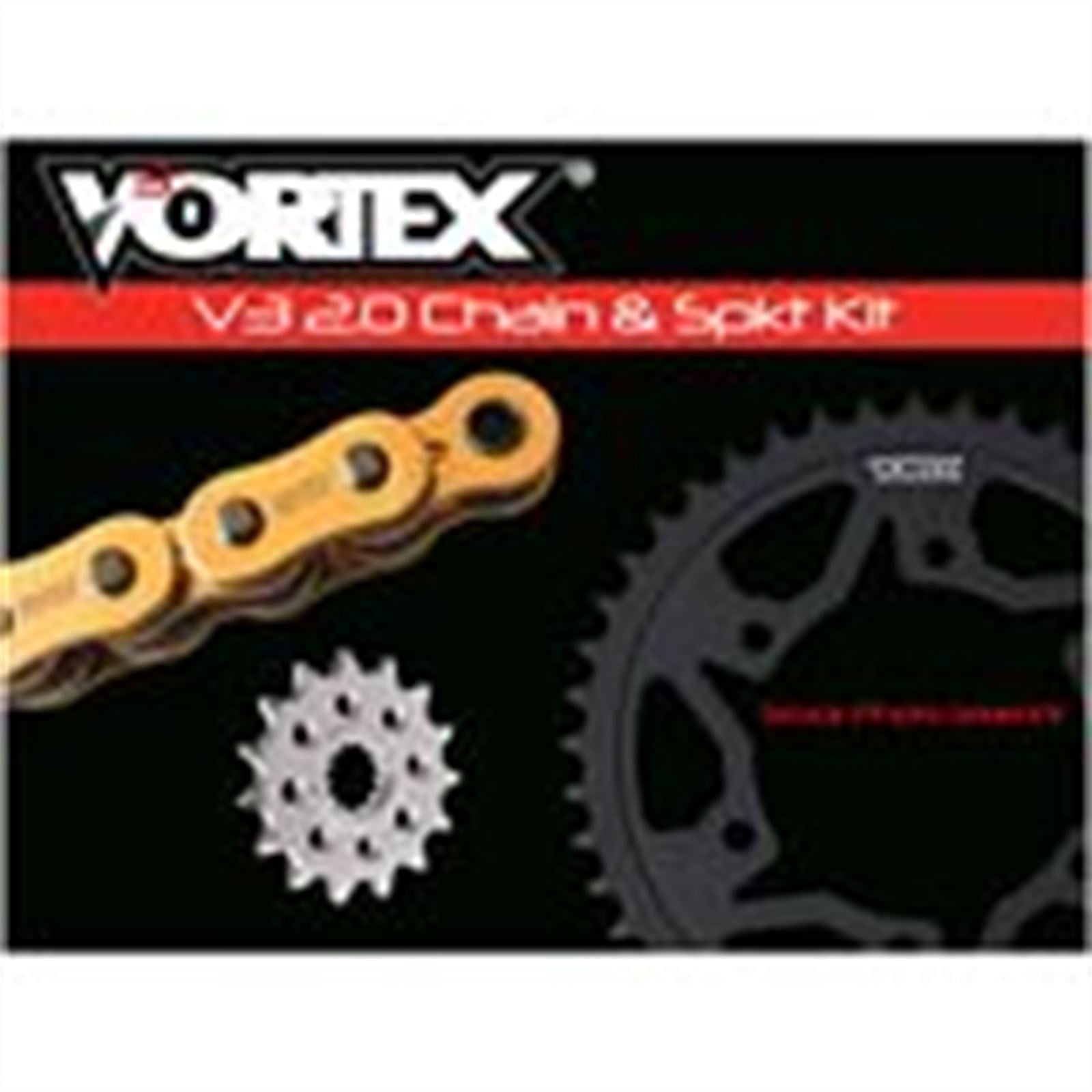 Vortex Sprocket/Chain Kit Gold with Steel Rear Sprocket CKG6417_676150