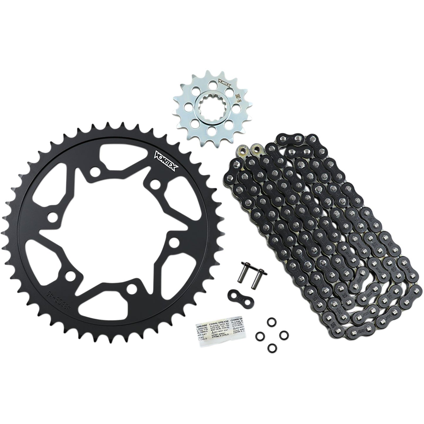 Vortex Sprocket/Chain Kit Black with Steel Rear Sprocket CK6453_492631