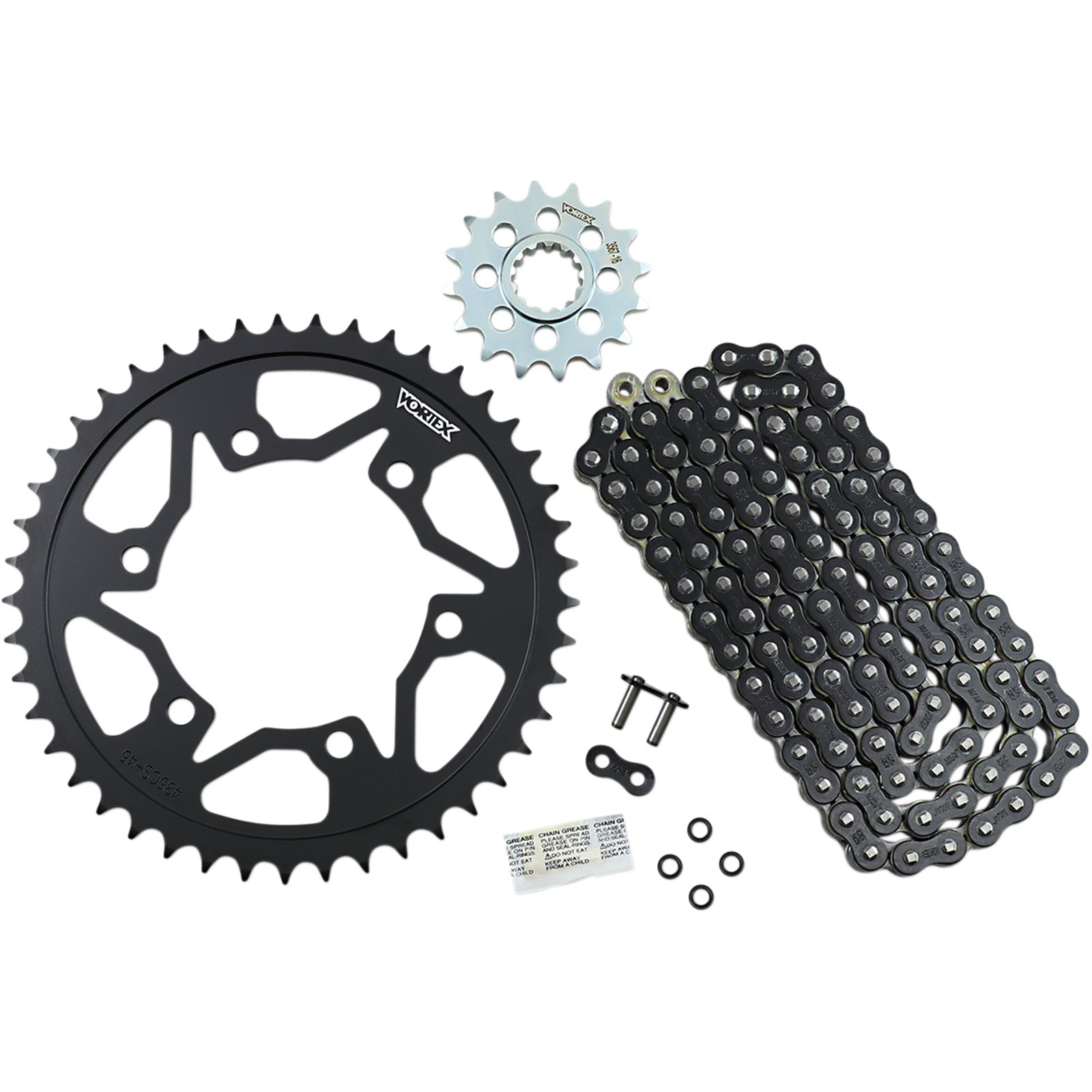 Vortex Sprocket/Chain Kit Black with Steel Rear Sprocket CK6453_492631