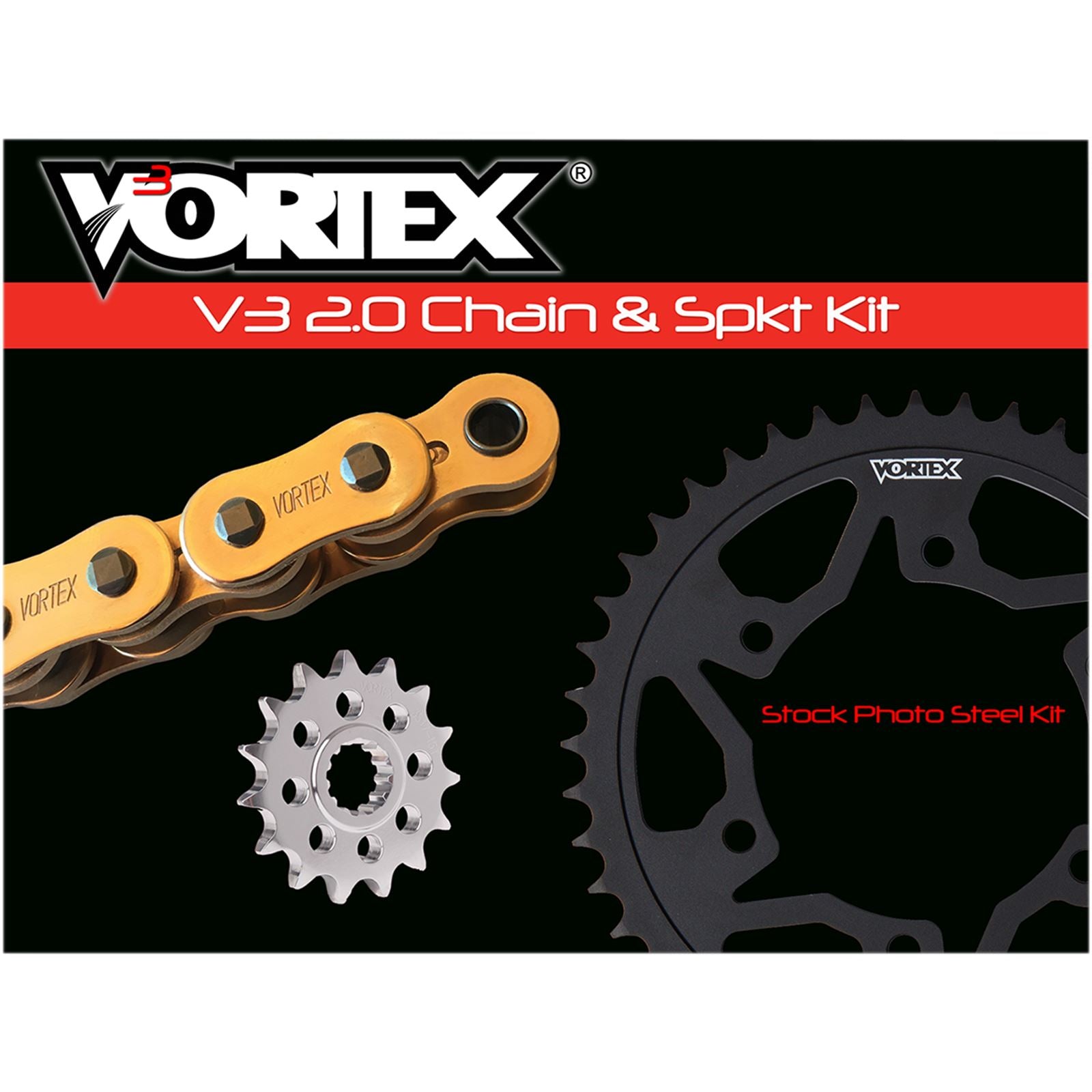 Vortex Sprocket/Chain Kit Gold with Steel Rear Sprocket [MPN: CKG6463]_492633