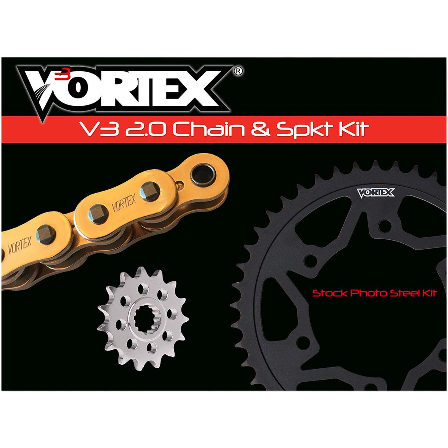 Vortex Sprocket/Chain Kit Gold with Steel Rear Sprocket [MPN: CKG6421]_492636