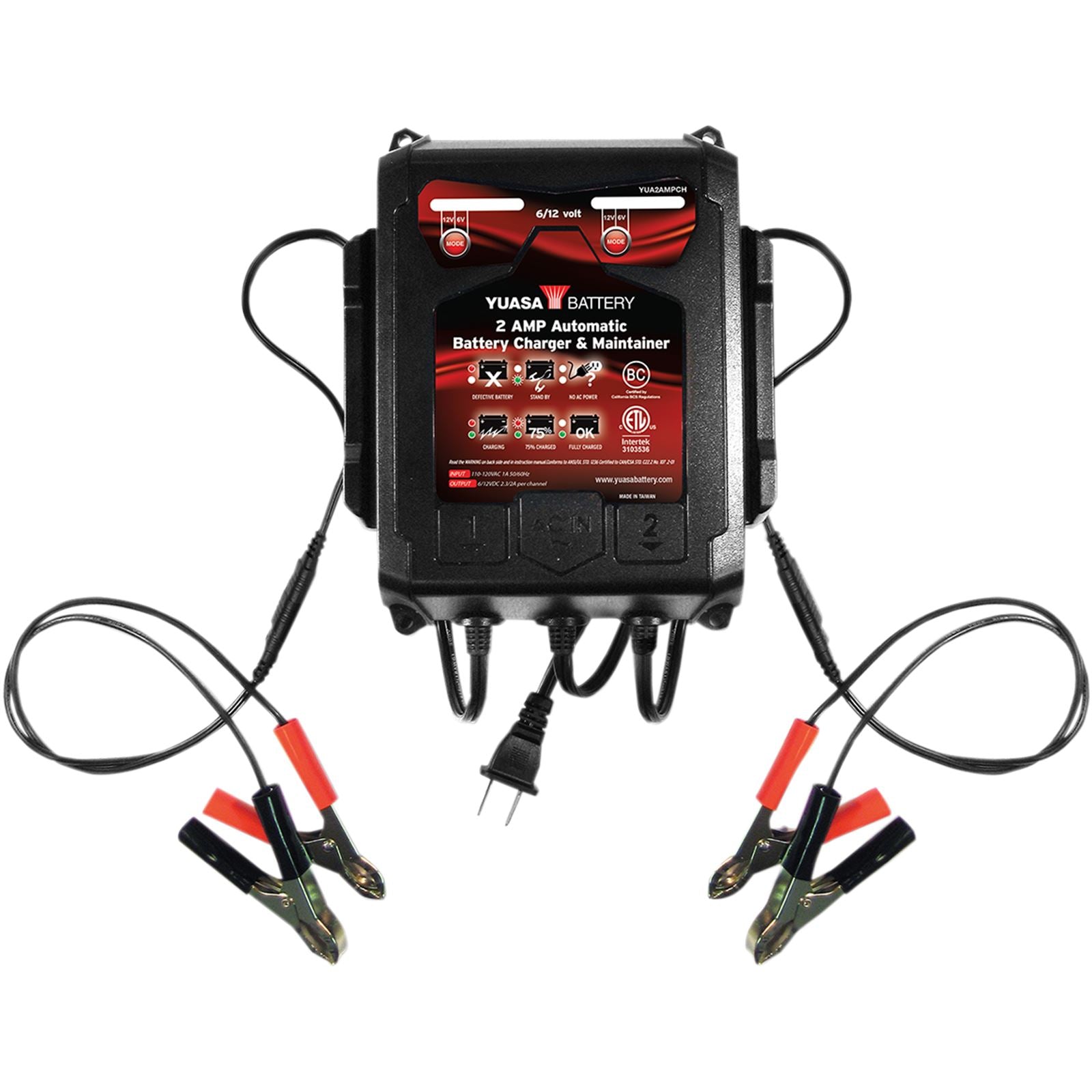 Yuasa Battery Charger 6V/12V/2A 2 Bank YUA2AMPCH_501402