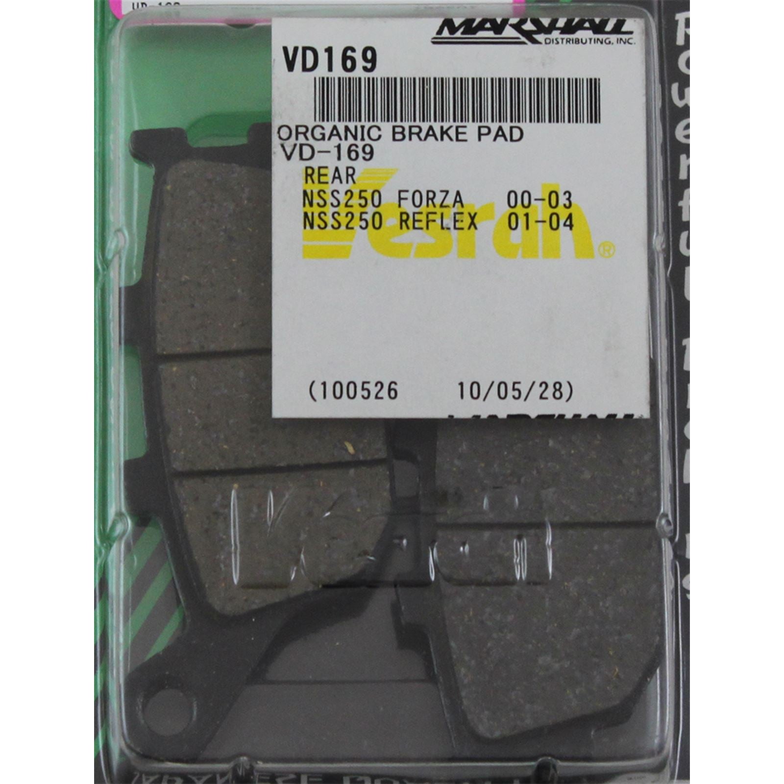 Vesrah Brake Pads- NSS250 '00-06 + EBC #FA358 For Honda [MPN: VD-169]_176222