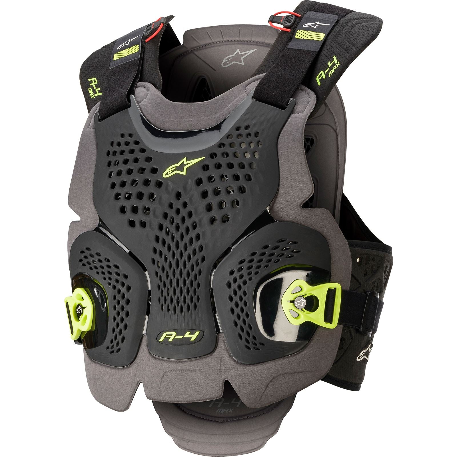 Alpinestars A-4 Max Chest Protector - Black/Fluo Yellow - XL/2XL [MPN: 6701520-1155-XXL]_178253