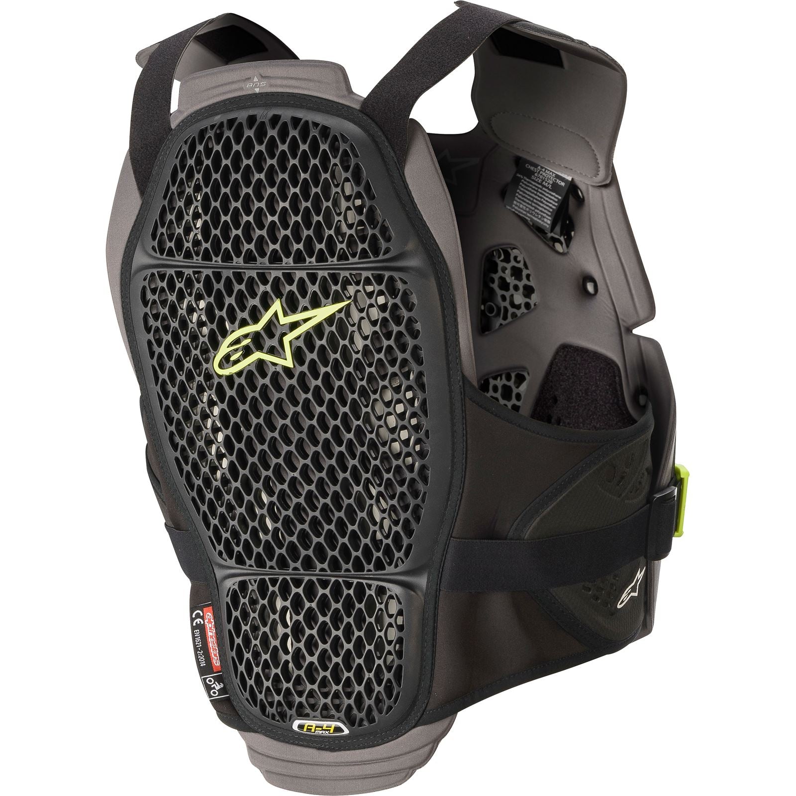 Alpinestars A-4 Max Chest Protector - Black/Fluo Yellow - M/L [MPN: 6701520-1155-M/L]_178474