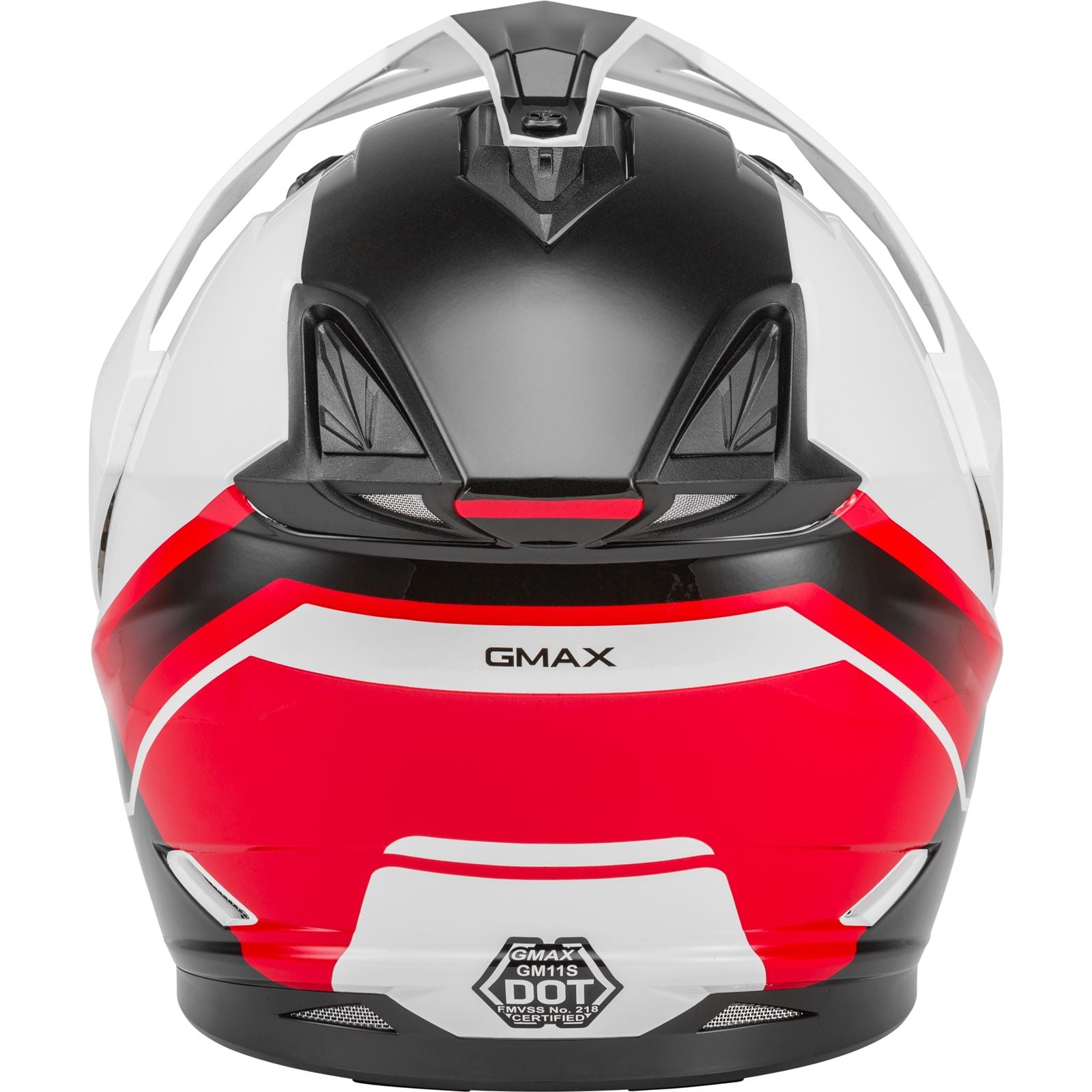 GMax GM-11 Dual-Sport Scud Helmet Helmet Black/White/Red Medium  G1113355_178739