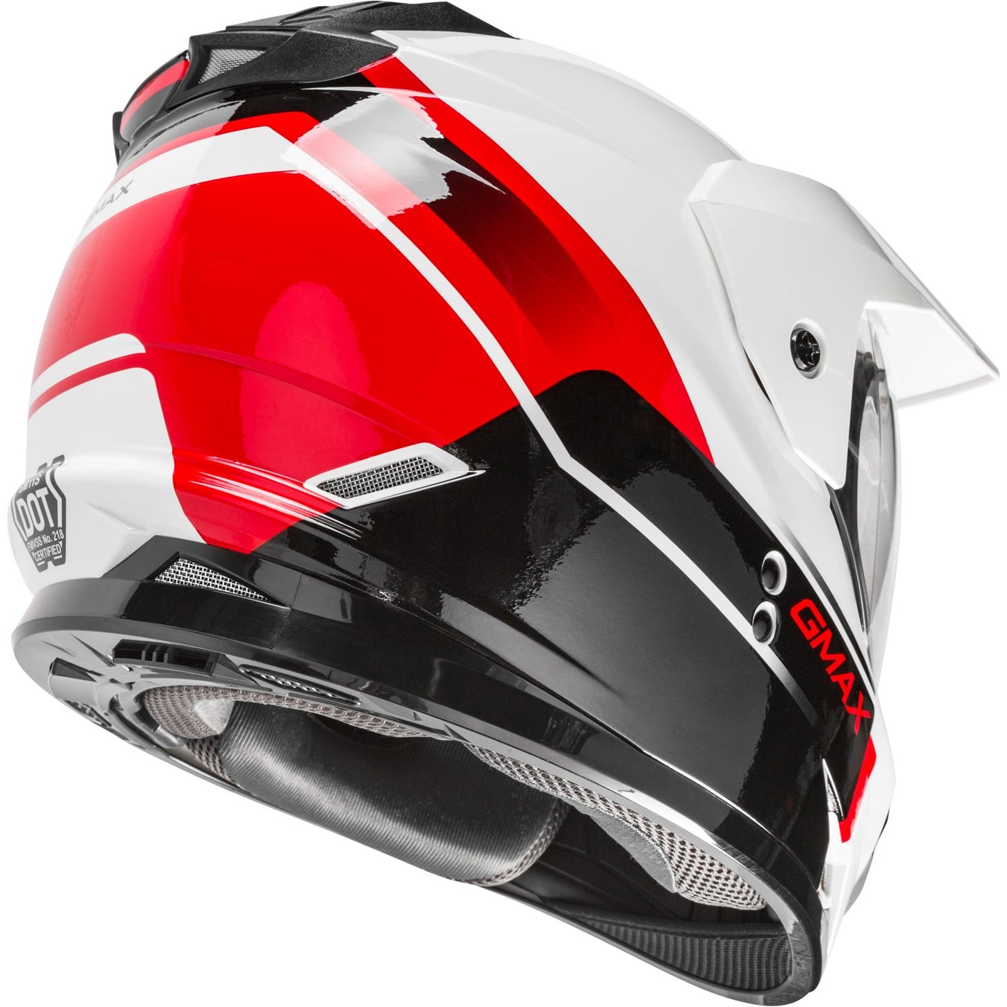 GMax GM-11 Dual-Sport Scud Helmet Helmet Black/White/Red Medium  G1113355_178741