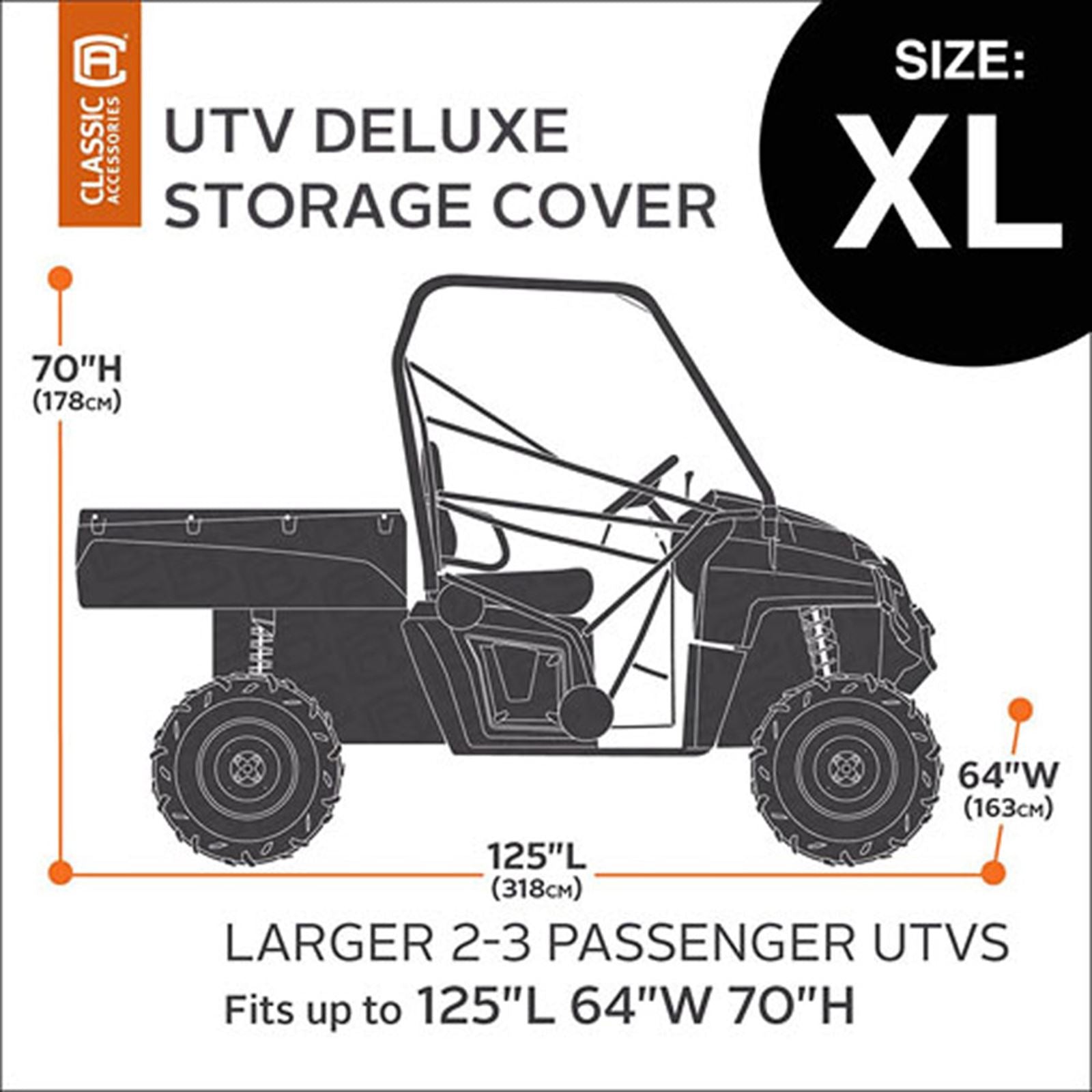 Classic Accessories UTV Storage Cover Black X-Large [MPN: 18-071-050401-00]_574754