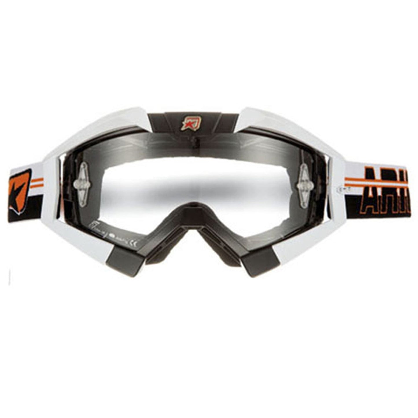 Ariete Mx Goggles Riding Crows Top Black, White Outriggers, Orange [MPN: 13950-TNBO]_580505