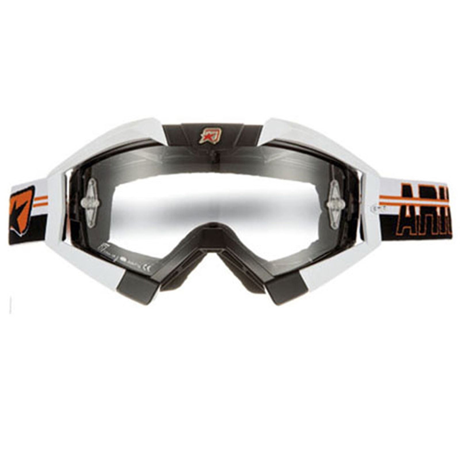 Ariete Mx Goggles Riding Crows Top Black, White Outriggers, Orange [MPN: 13950-TNBO]_580505