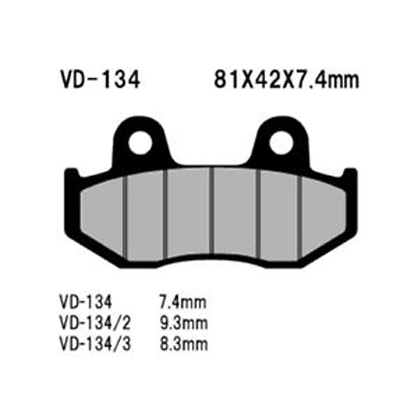 Vesrah Semi-Metallic Brake Pads - VD-134/3 [MPN: VD-134/3]_583975
