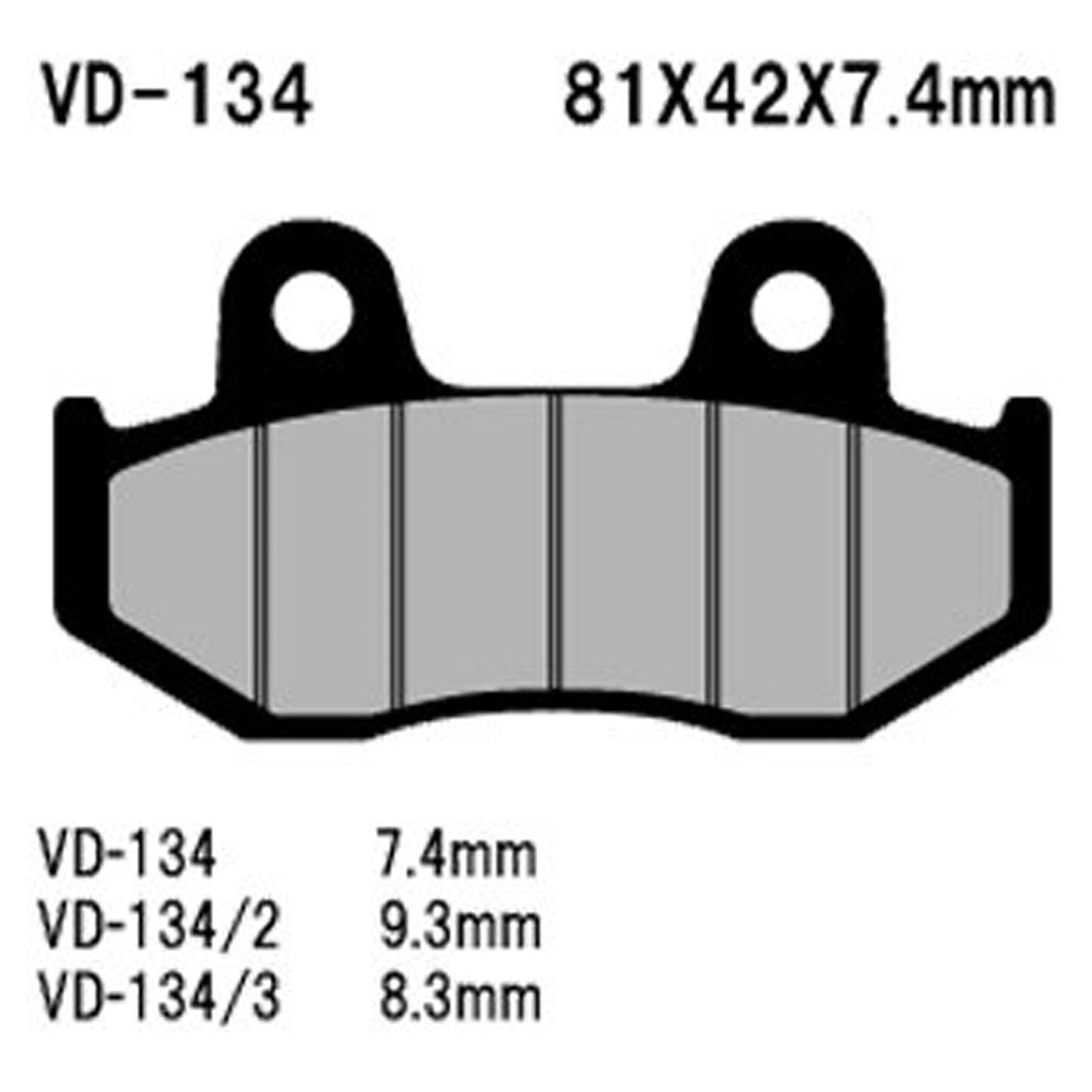 Vesrah Semi-Metallic Brake Pads - VD-134/3 [MPN: VD-134/3]_583976