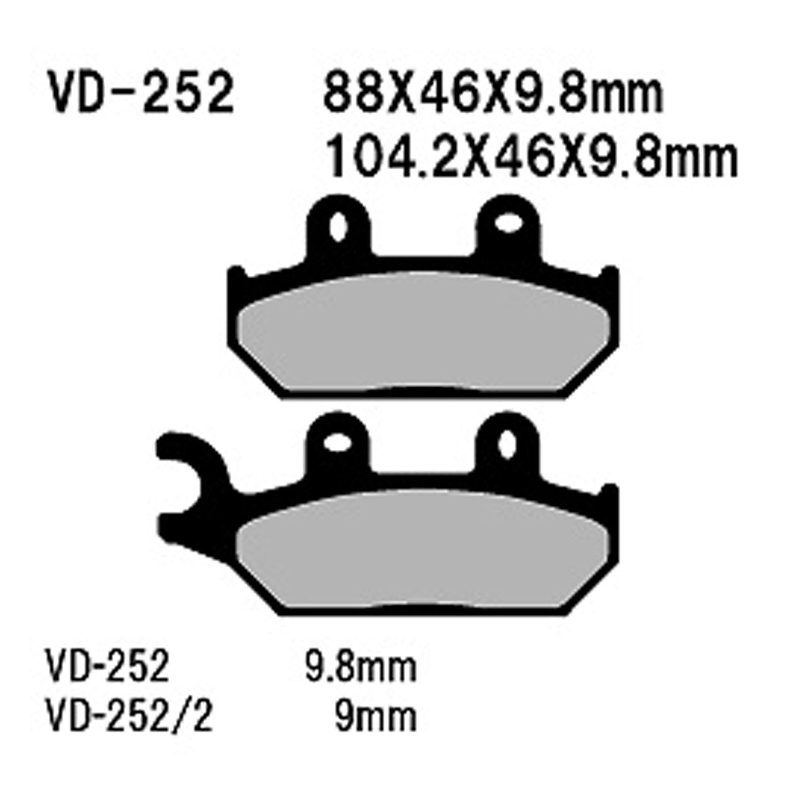 Vesrah Semi-Metallic Brake Pads - VD-252 [MPN: VD-252]_1084381