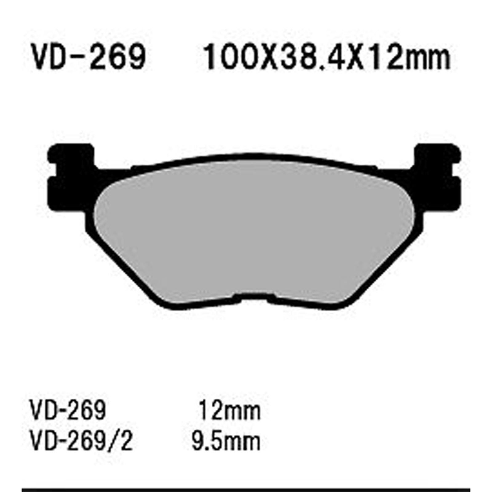 Vesrah Semi-Metallic Brake Pads - VD-269 [MPN: VD-269]_584025