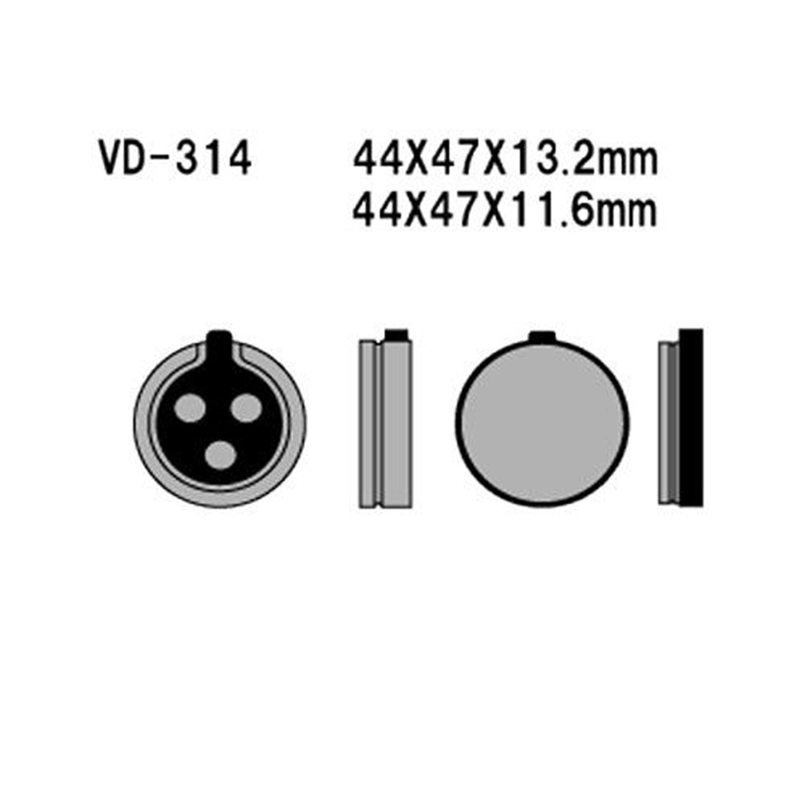 Vesrah Semi-Metallic Brake Pads - VD-314 [MPN: VD-314]_584043