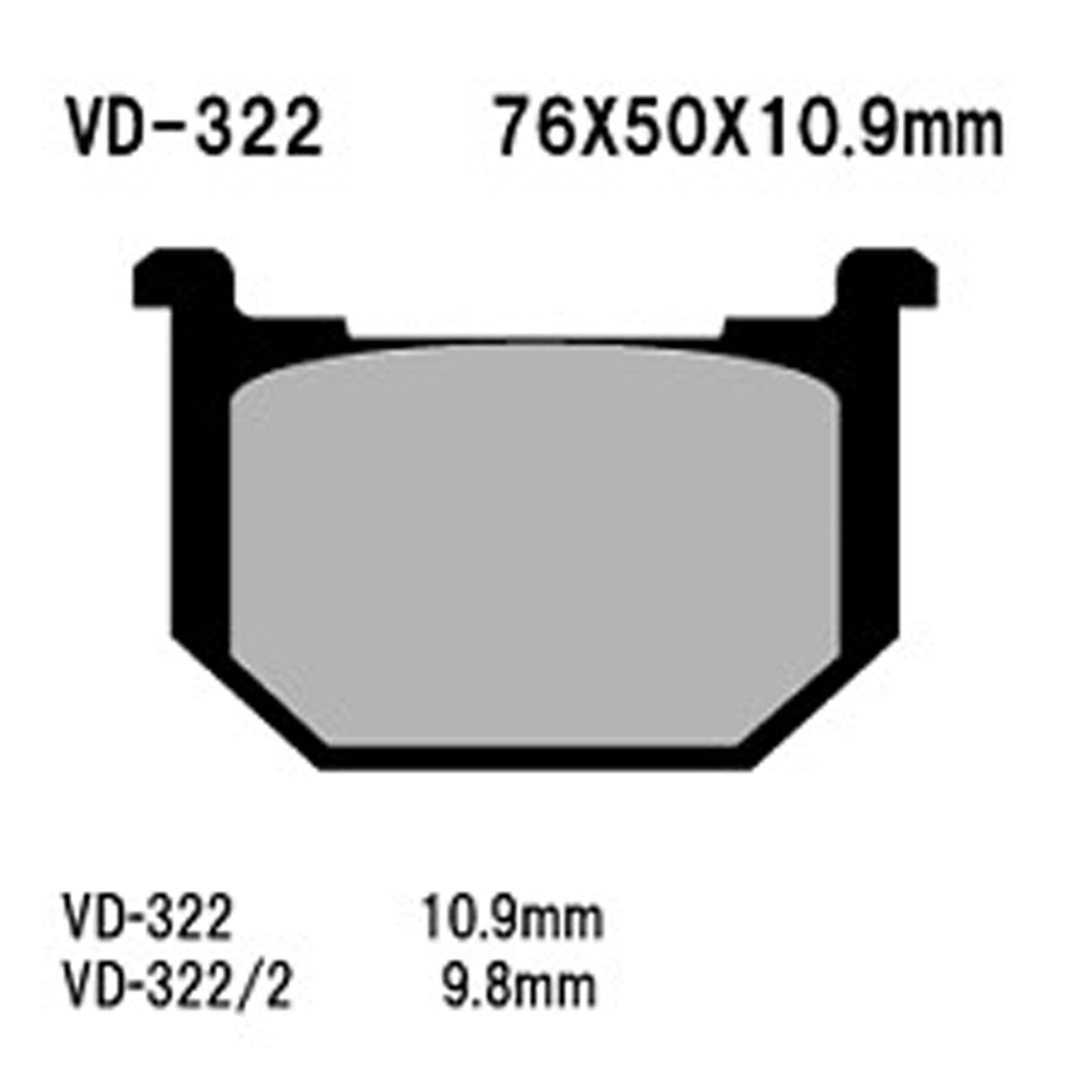 Vesrah Semi-Metallic Brake Pads - VD-322/2 [MPN: VD-322/2]_584075