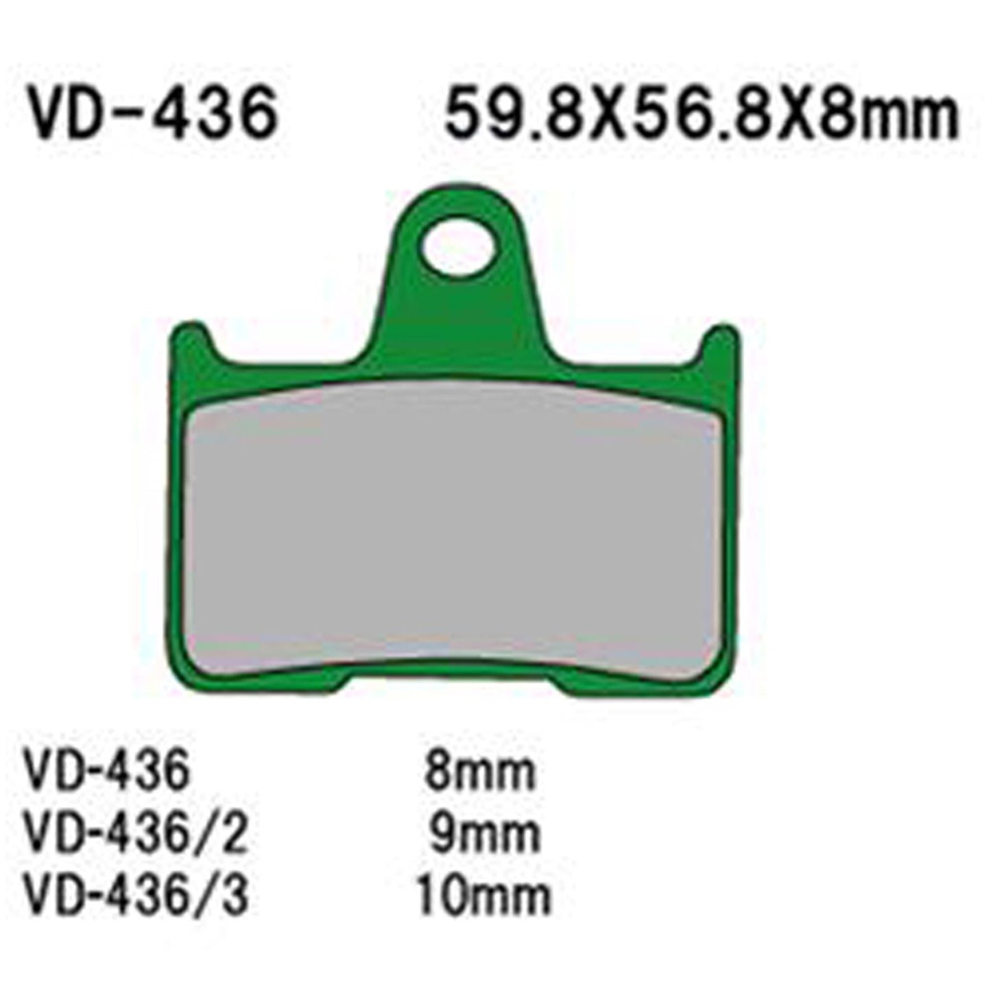 Vesrah Semi-Metallic Brake Pads - VD-436/3 [MPN: VD-436/3]_584114