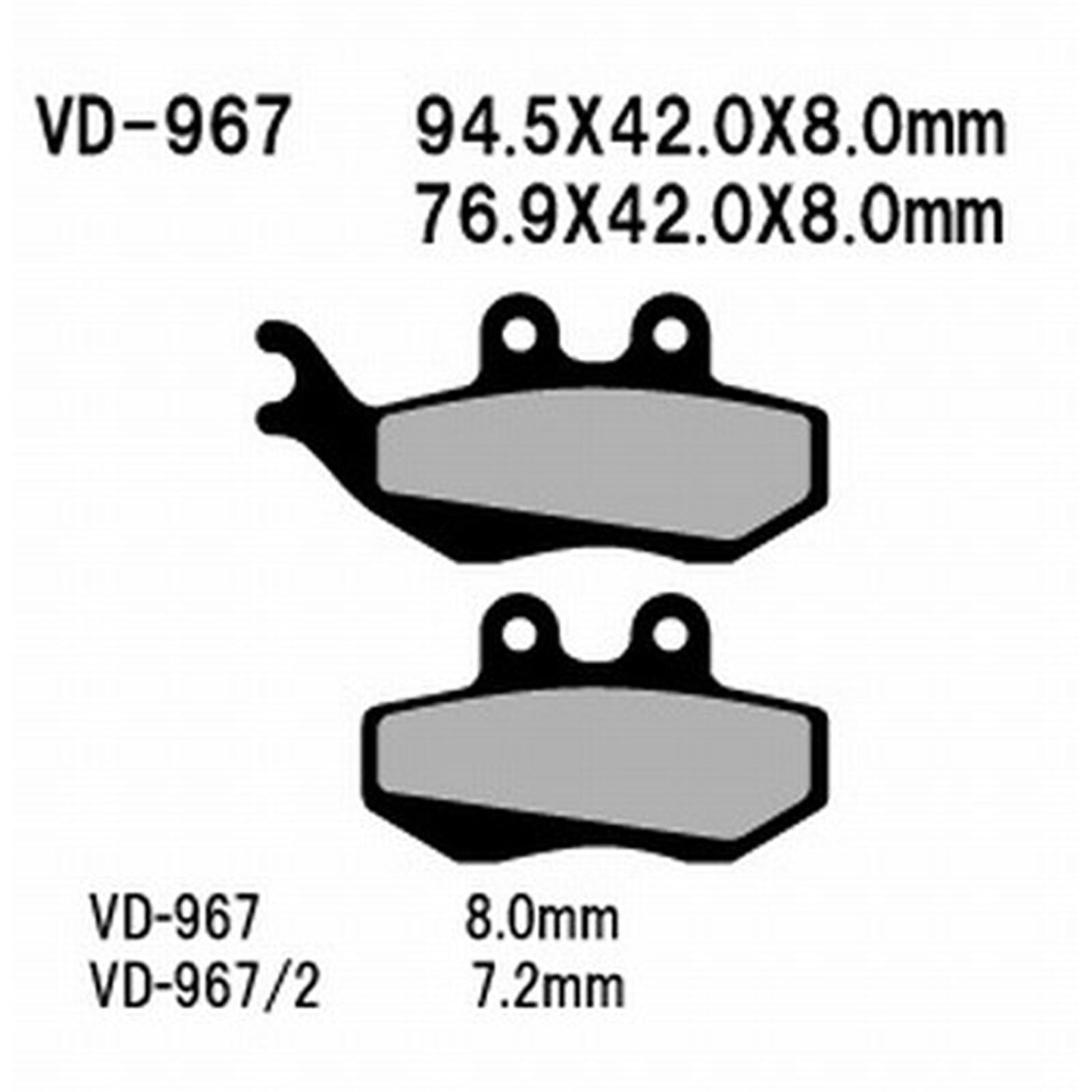 Vesrah Semi-Metallic Brake Pads - VD-967 [MPN: VD-967]_584157