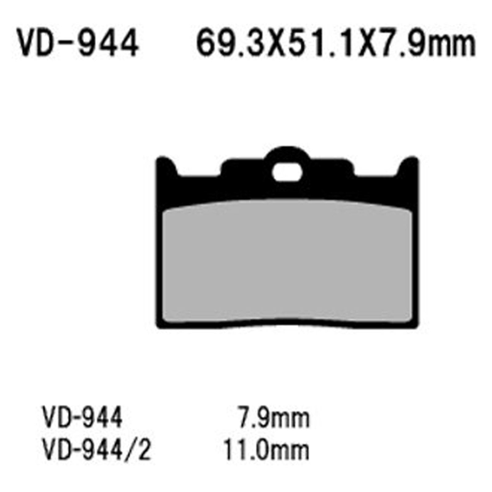 Vesrah Semi-Metallic Brake Pads - VD-944/2 [MPN: VD-944/2]_584187