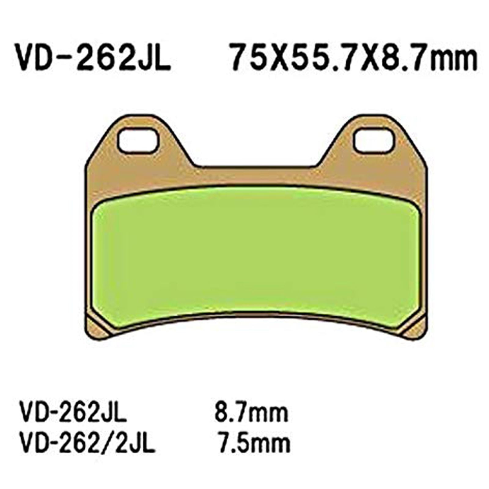 Vesrah SIntered Metal Brake Pads - VD-262/2JL [MPN: VD-262/2JL]_584259