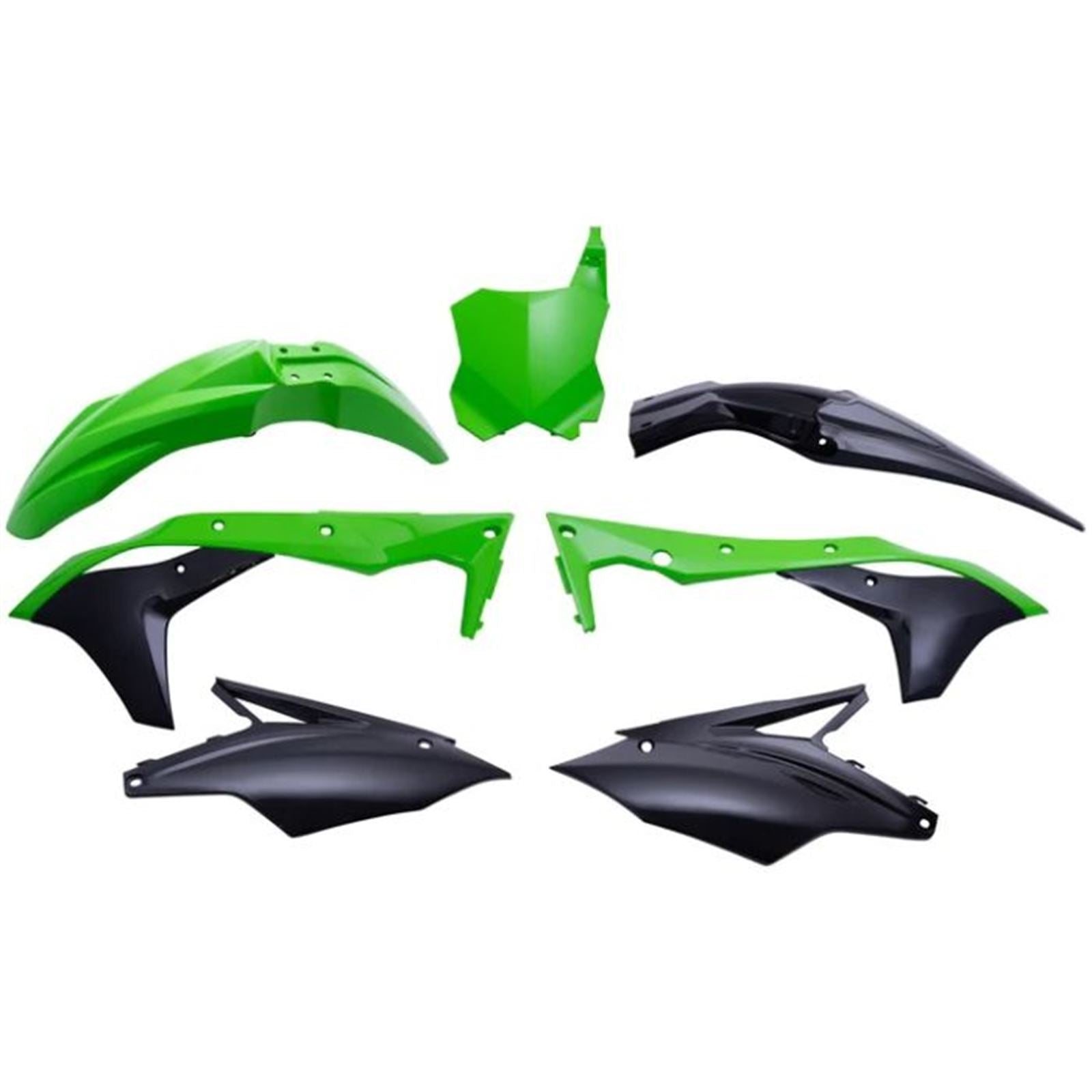 Polisport Mx Complete Kit for Kawasaki - Green/Black 90837_1096138
