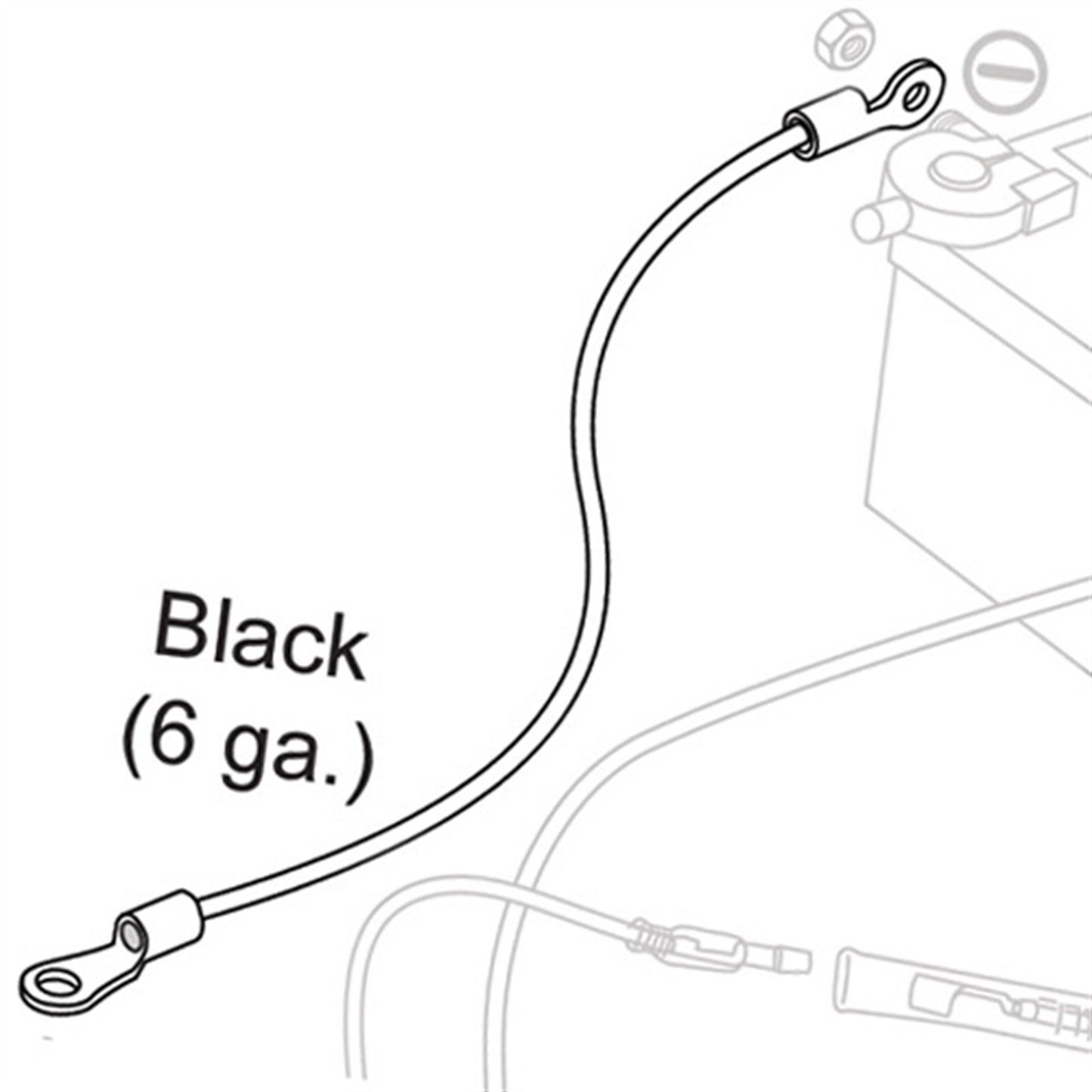 Warn 6 Gauge Cable - Black - 36" [MPN: 69650]_590705