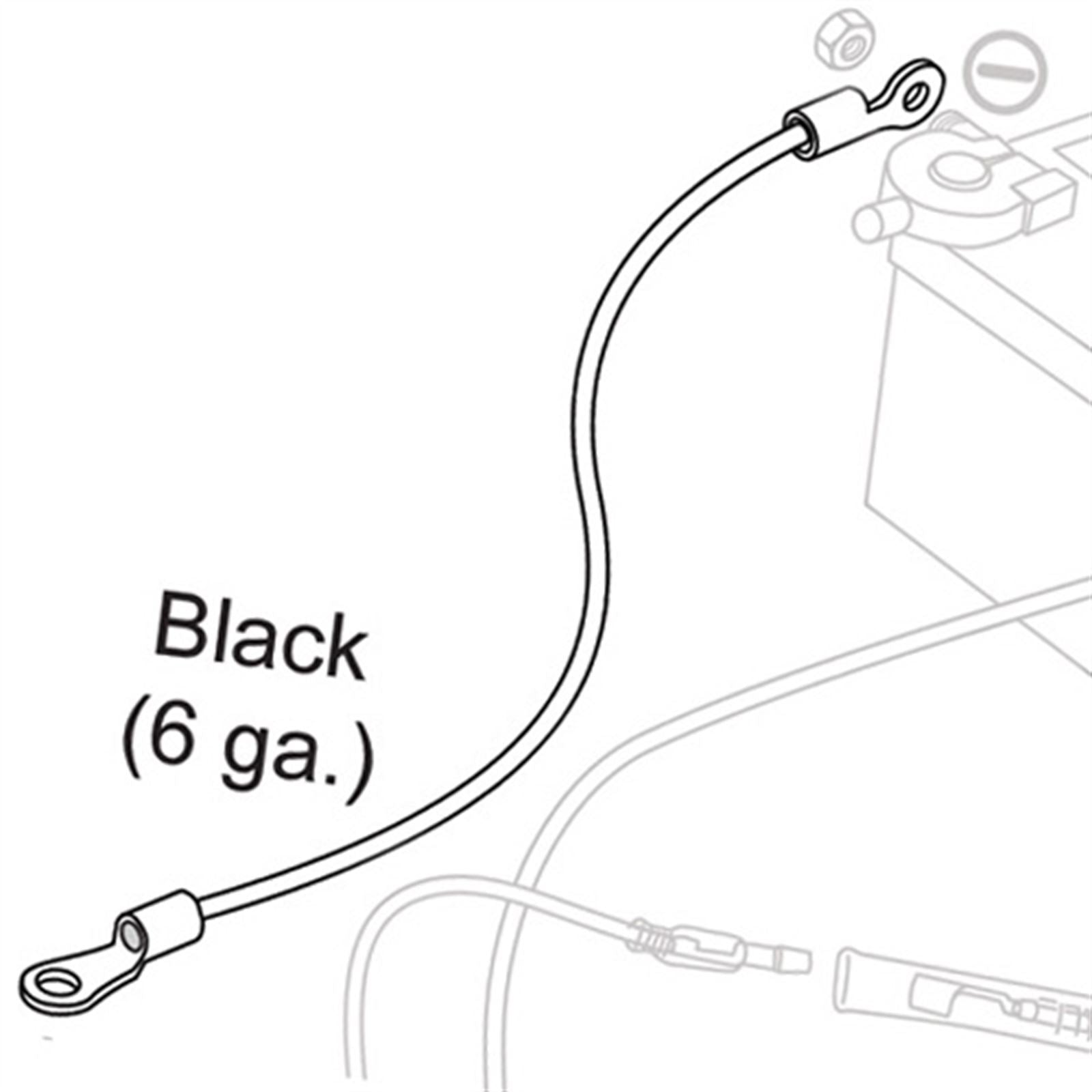 Warn 6 Gauge Cable - Black - 36" [MPN: 69650]_590705