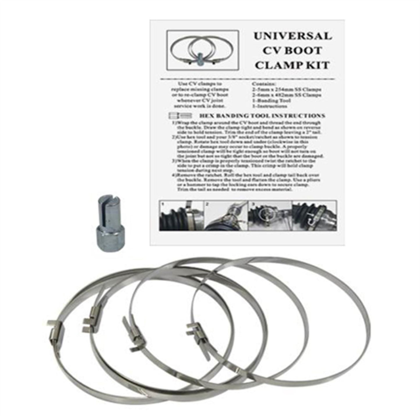 Bronco CV Boot Clamp Kit with Tool AT-03603_997735