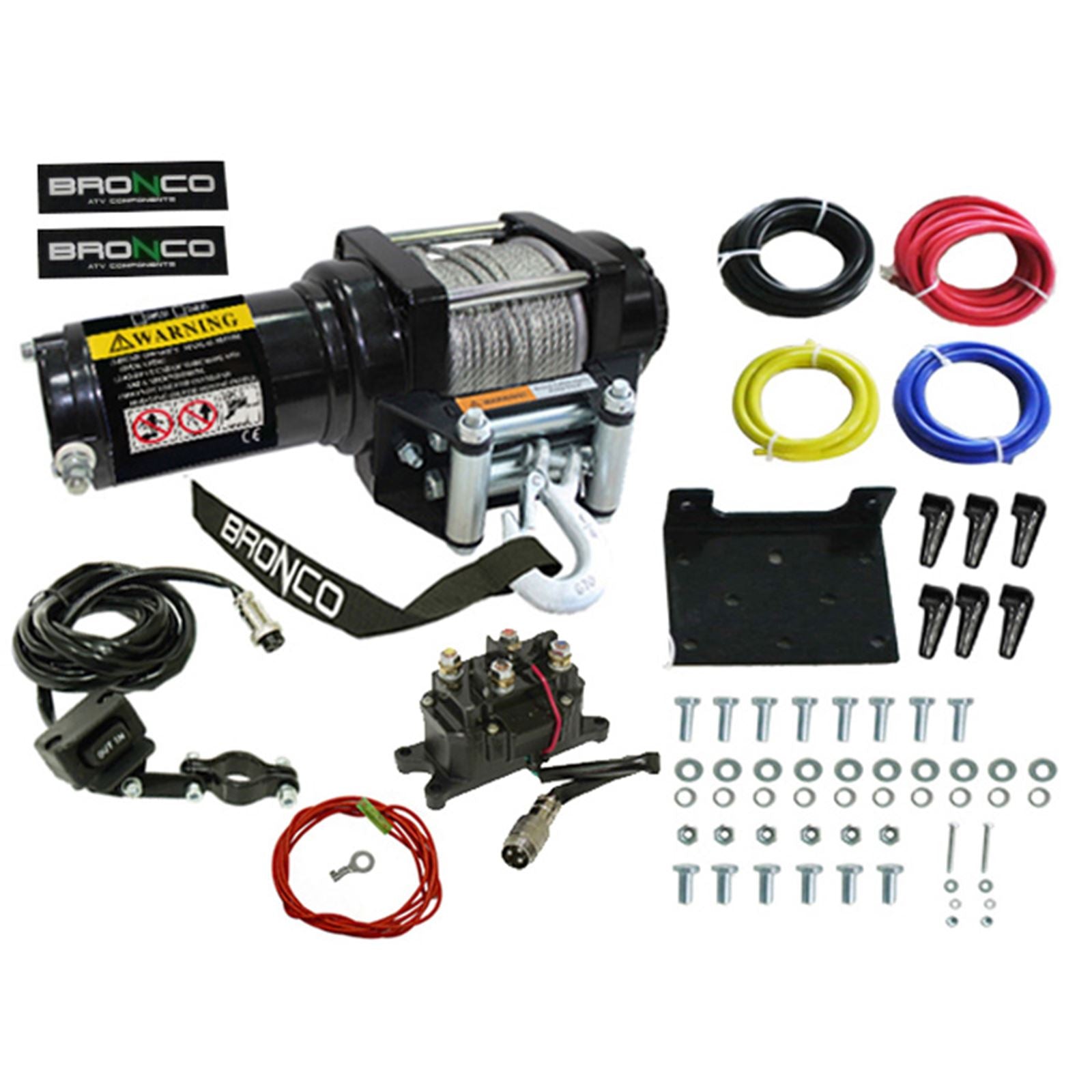 Bronco 3500lb Winch - Steel Cable + Winch Accessory Kit AC-12017-AC-12116_1389064