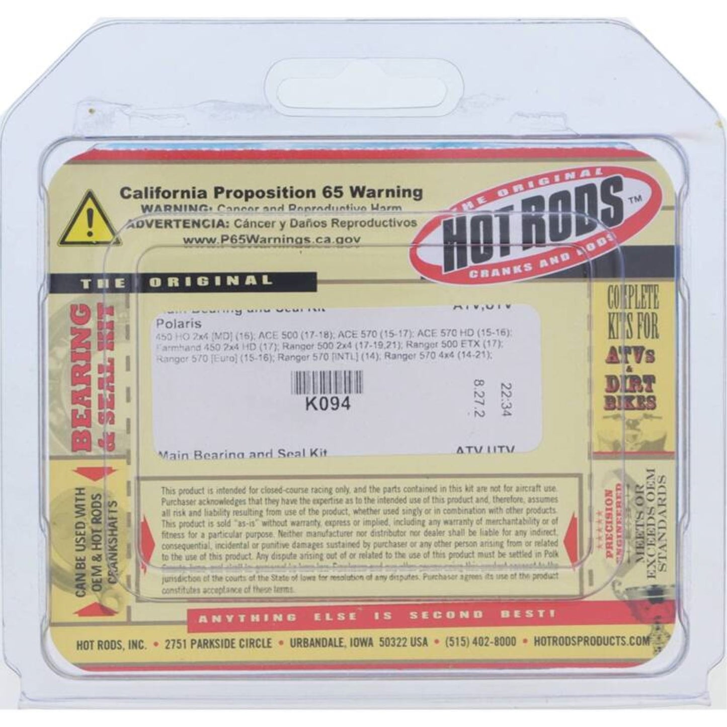 Hot Rods Main Bearing & Seal Kits K094_1649325