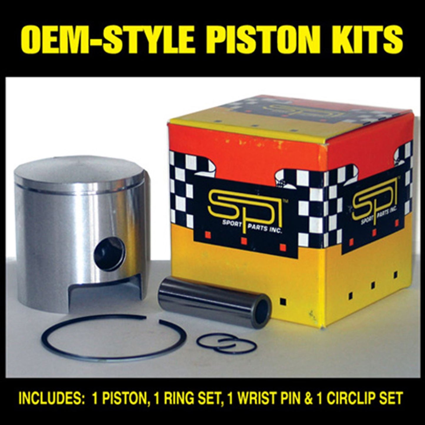 SPI Sports Parts Inc Orig Equip Style Piston Kit with Rings for Yamaha Snowmobiles 1982-1999 09-800N_1088479