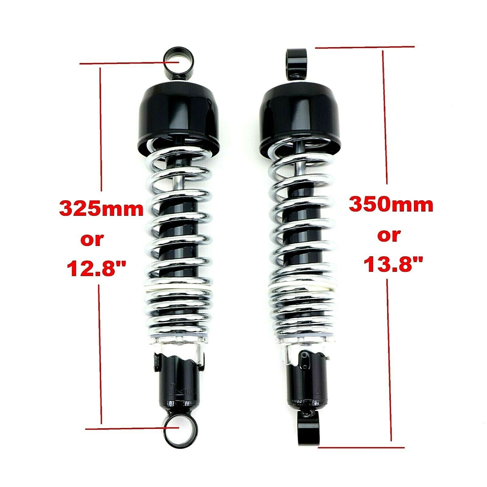 2FastMoto Adjustable Shock Absorbers Black/Chrome 325mm Eye-Eye w/Black Shroud 06-3607BCB_638125