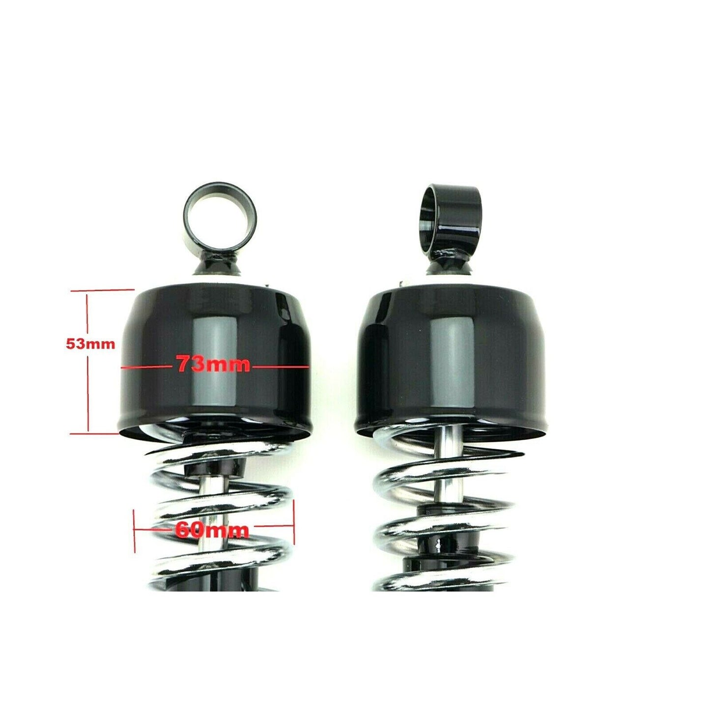 2FastMoto Adjustable Shock Absorbers Black/Chrome 325mm Eye-Eye w/Black Shroud 06-3607BCB_638124