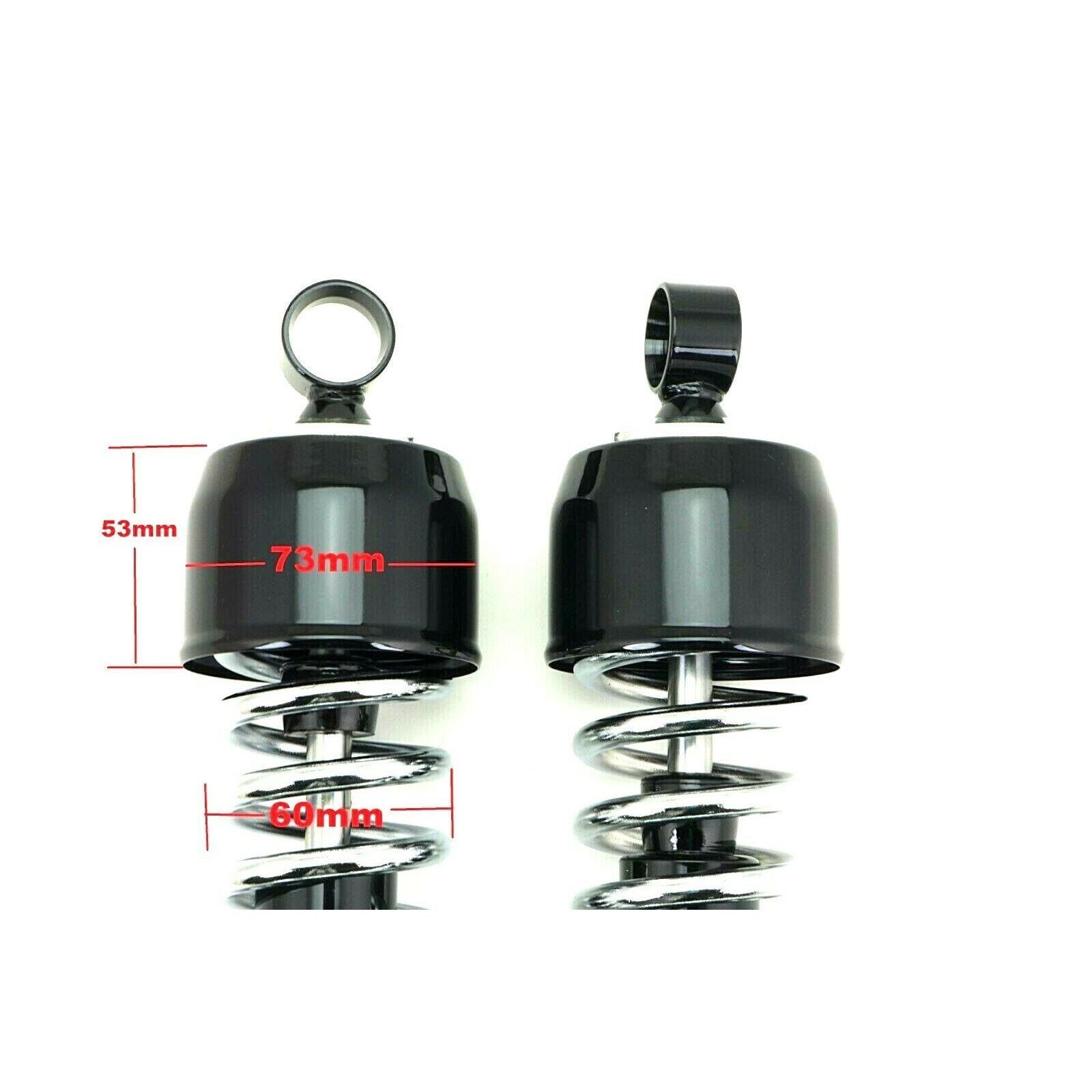 2FastMoto Adjustable Shock Absorbers Black/Chrome 325mm Eye-Eye w/Black Shroud 06-3607BCB_638124