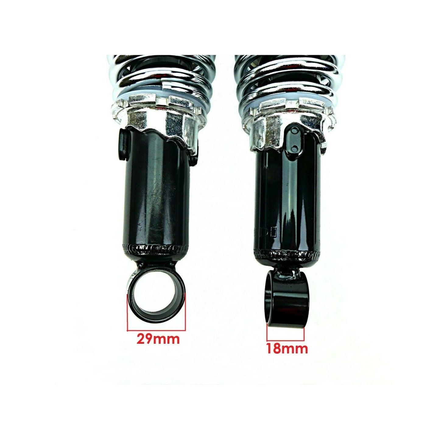 2FastMoto Adjustable Shock Absorbers Black/Chrome 325mm Eye-Eye w/Black Shroud 06-3607BCB_638123