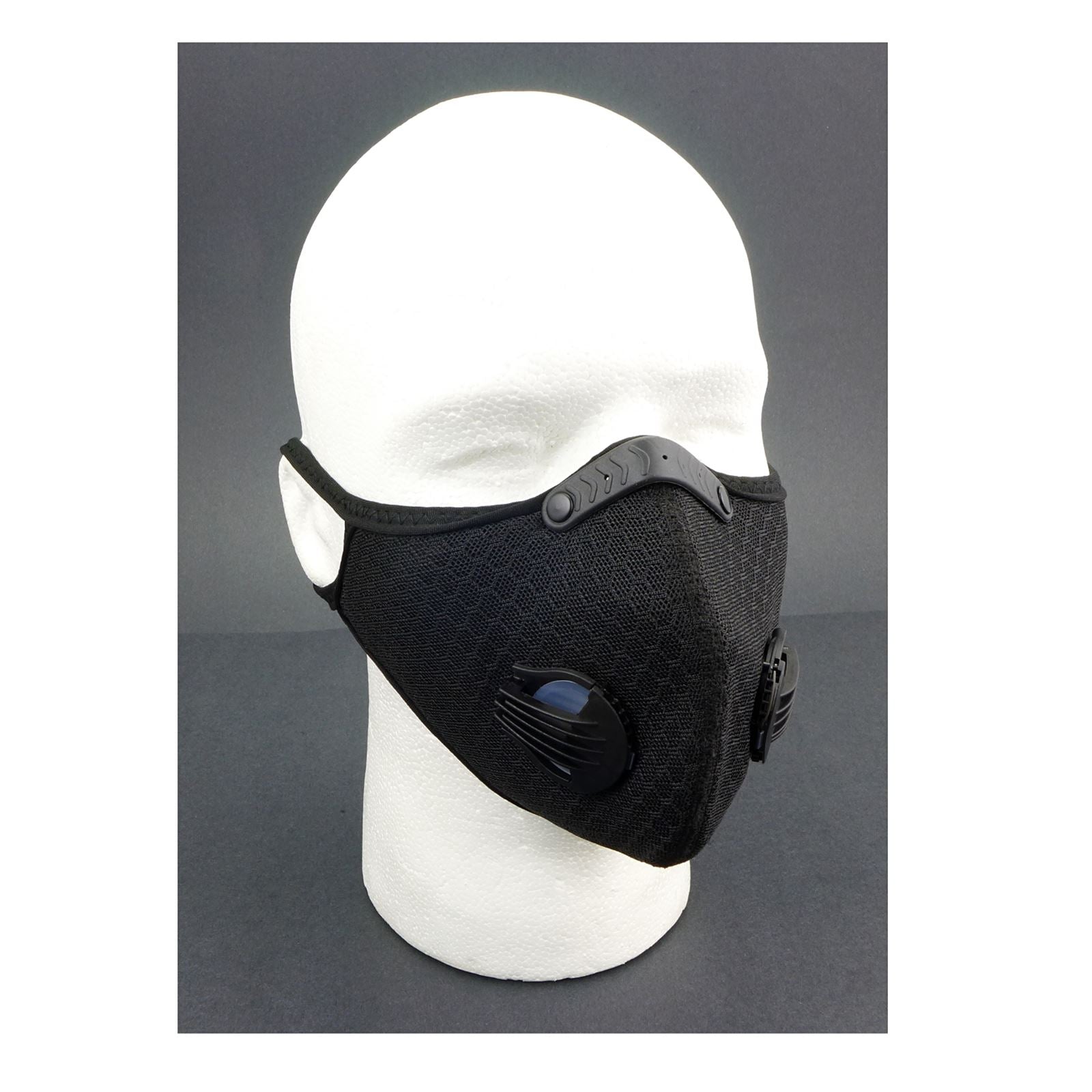 2FastMoto Motorsport Face Mask Black with Carbon Filter, Exhalation Valves 66-5010B_672212