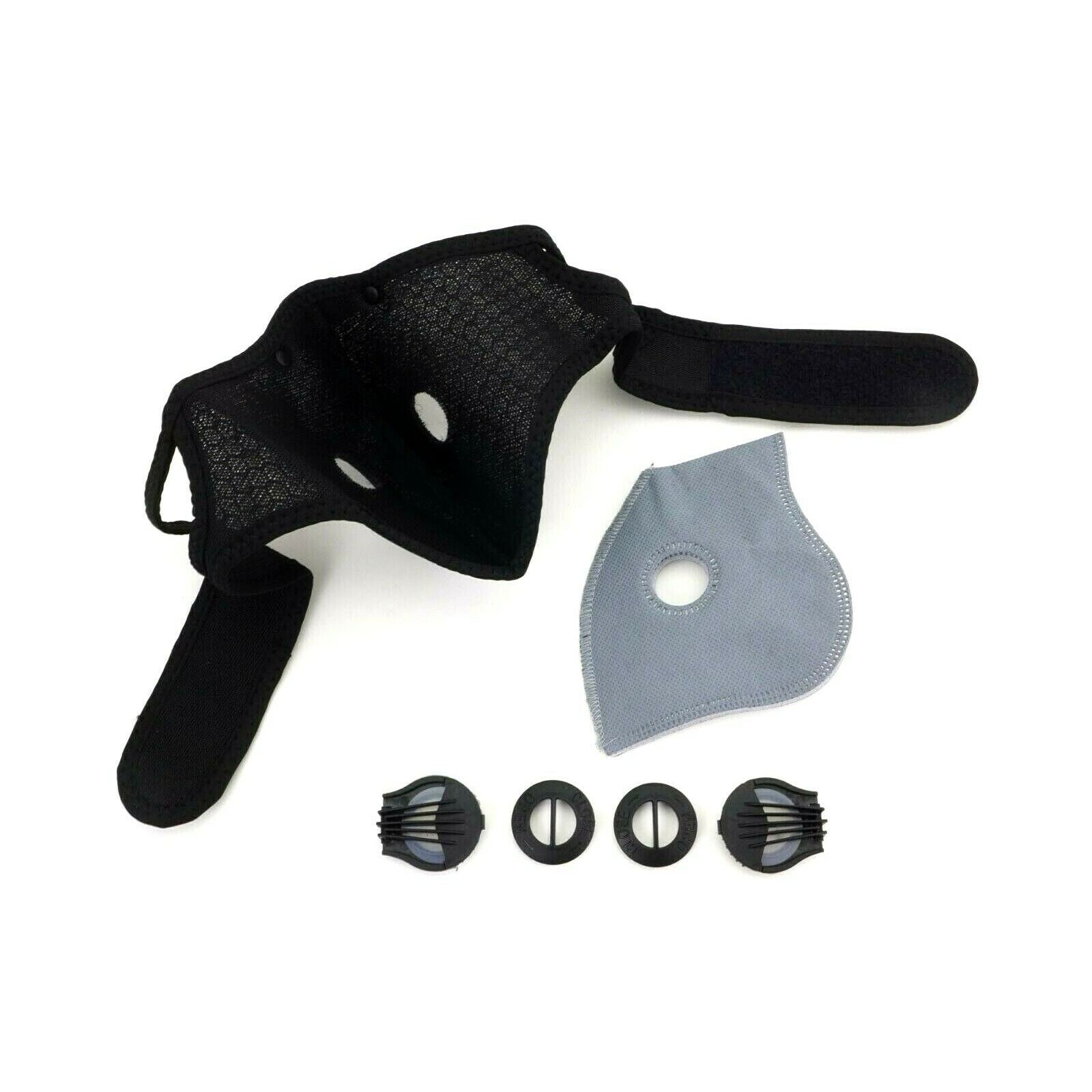 2FastMoto Motorsport Face Mask Black with Carbon Filter, Exhalation Valves 66-5010B_672217