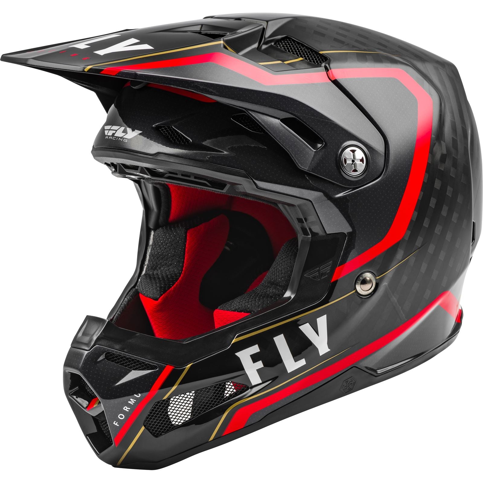 Fly Racing Formula Carbon Axon Helmet - Black/Red/Khaki_611283