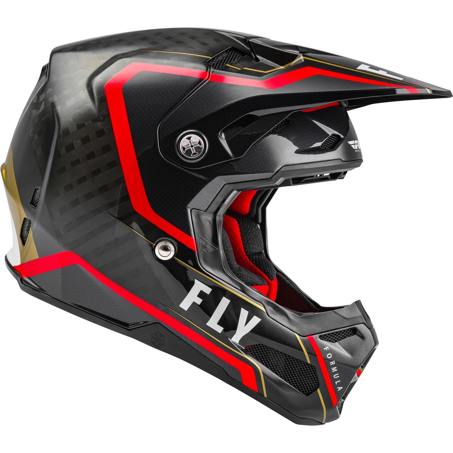 Fly Racing Formula Carbon Axon Helmet - Black/Red/Khaki_611286