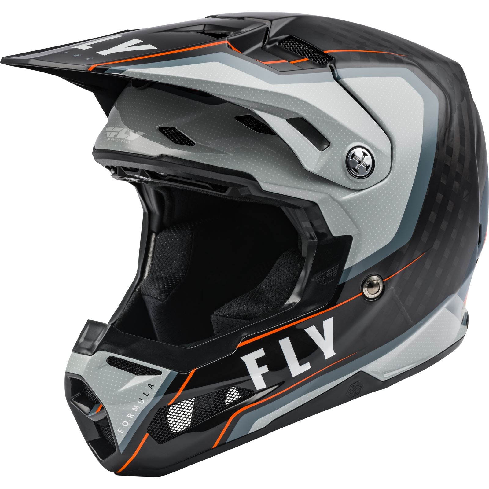 Fly Racing Formula Carbon Axon Helmet - Black/Grey/Orange - Medium [MPN: 73-4428M]_611331