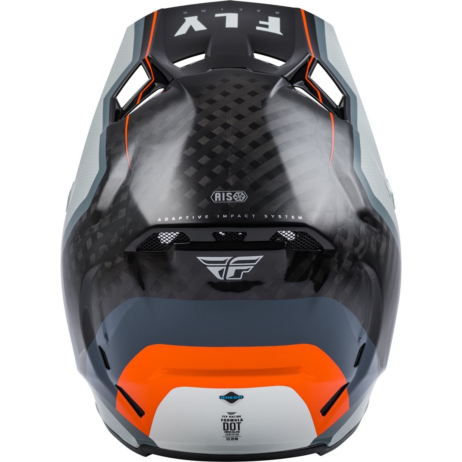 Fly Racing Formula Carbon Axon Helmet - Black/Grey/Orange - Medium [MPN: 73-4428M]_611332