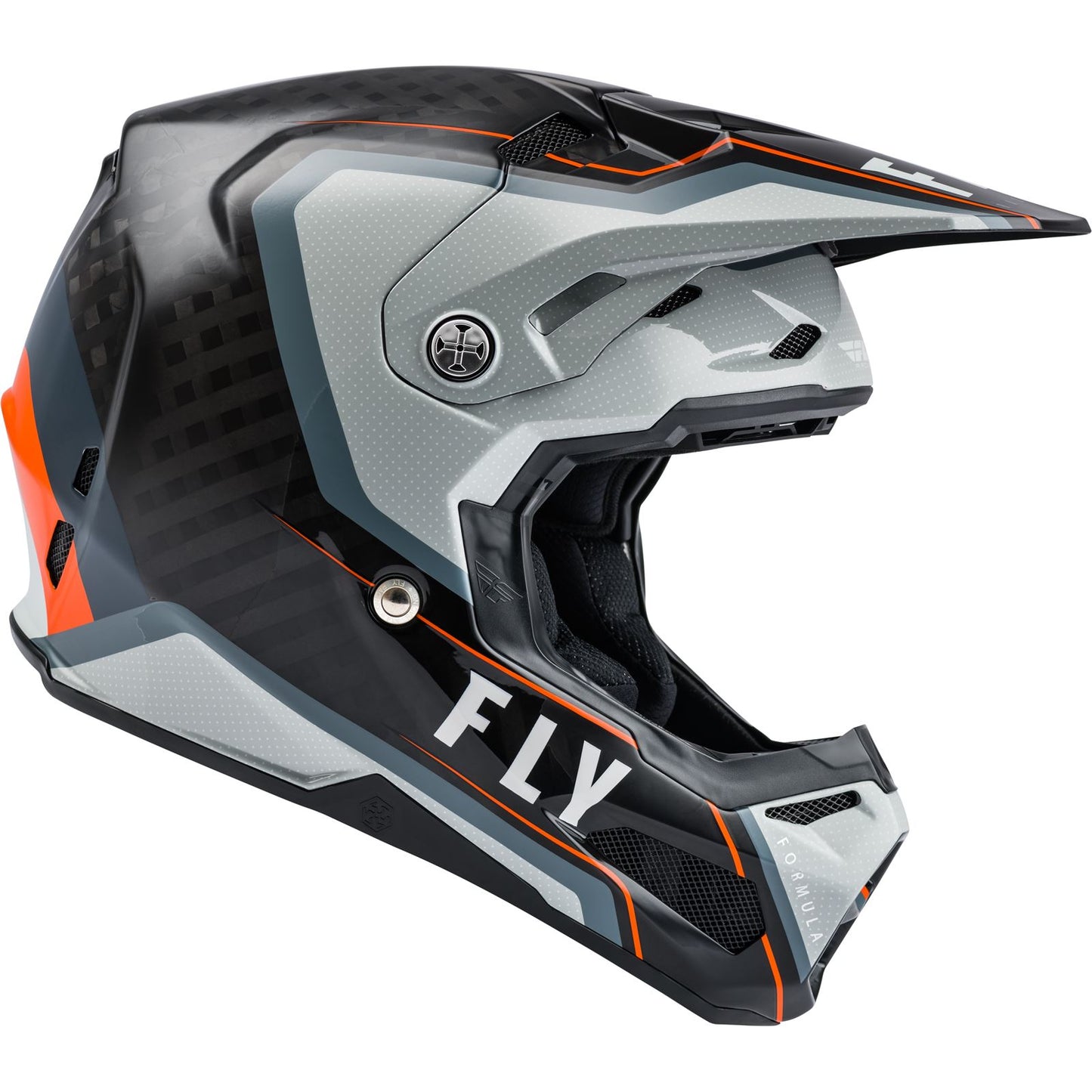 Fly Racing Formula Carbon Axon Helmet - Black/Grey/Orange - Medium [MPN: 73-4428M]_611334