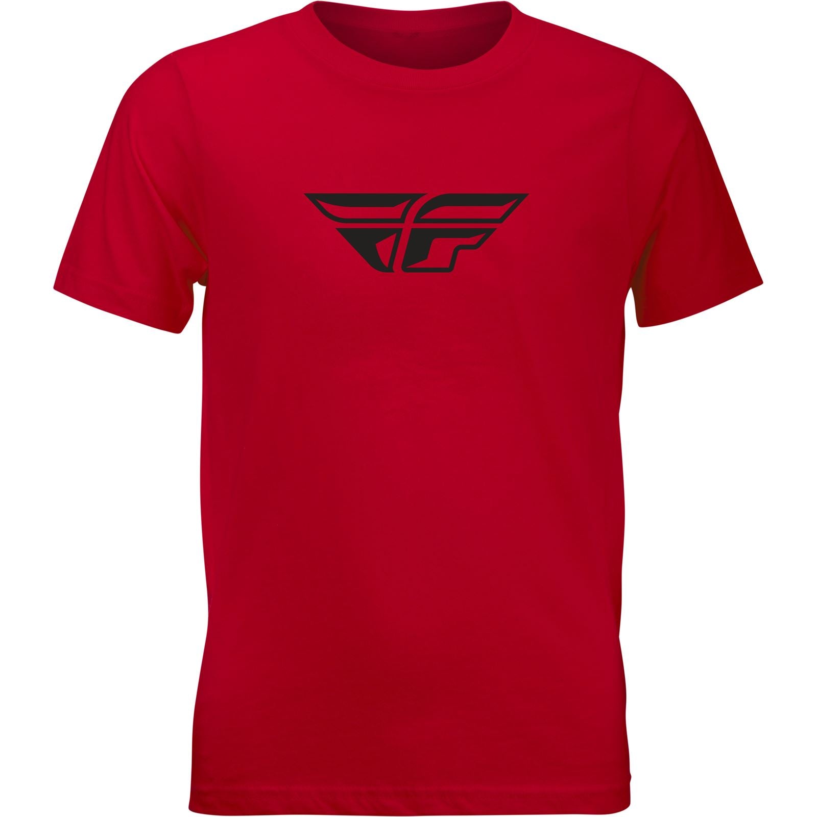 Fly Racing Youth Fly F-Wing Tee Shirt - Red - Youth Medium 352-0668YM_612229