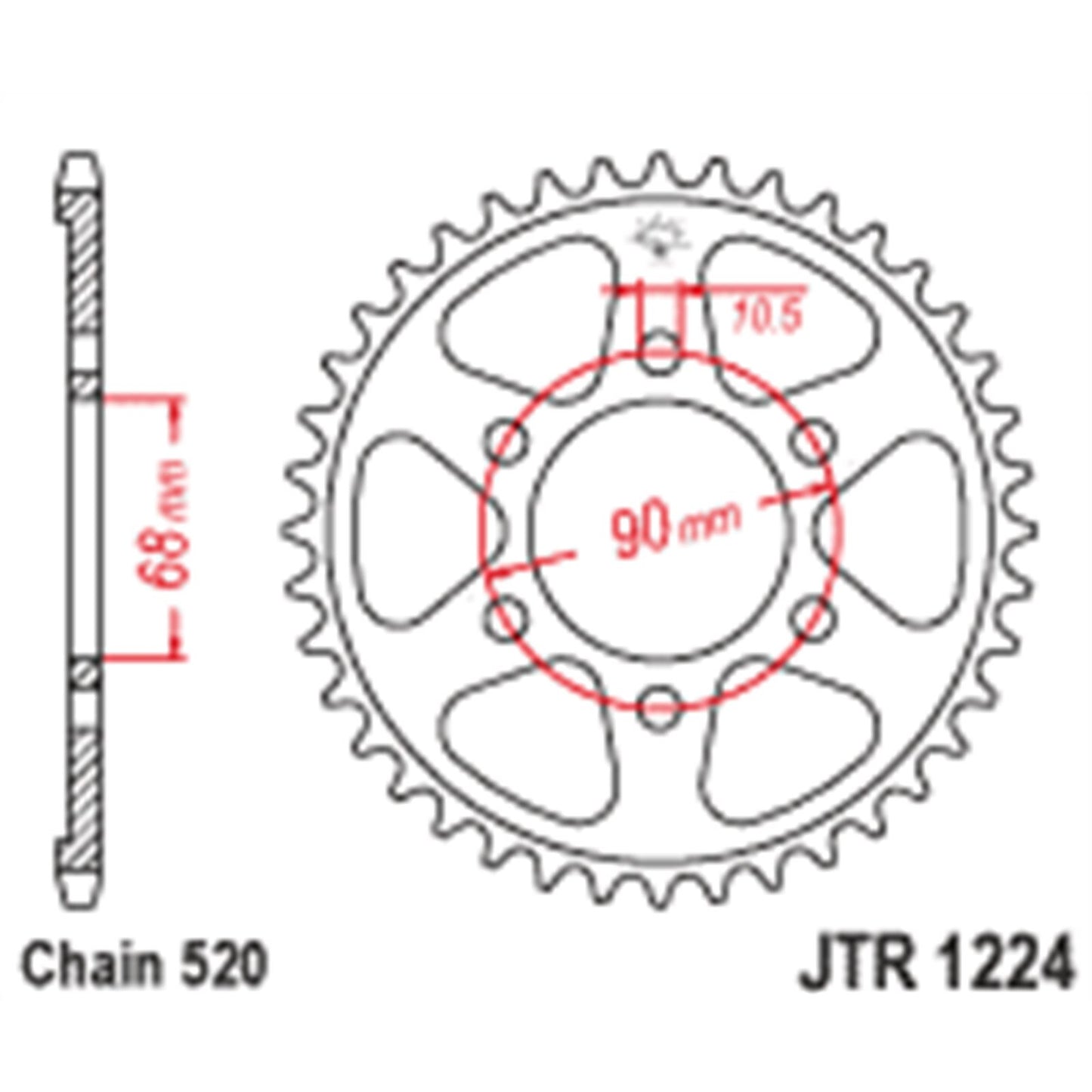 JT Sprockets Rear Sprocket - 36 Tooth - CB300 JTR1224.36_612269
