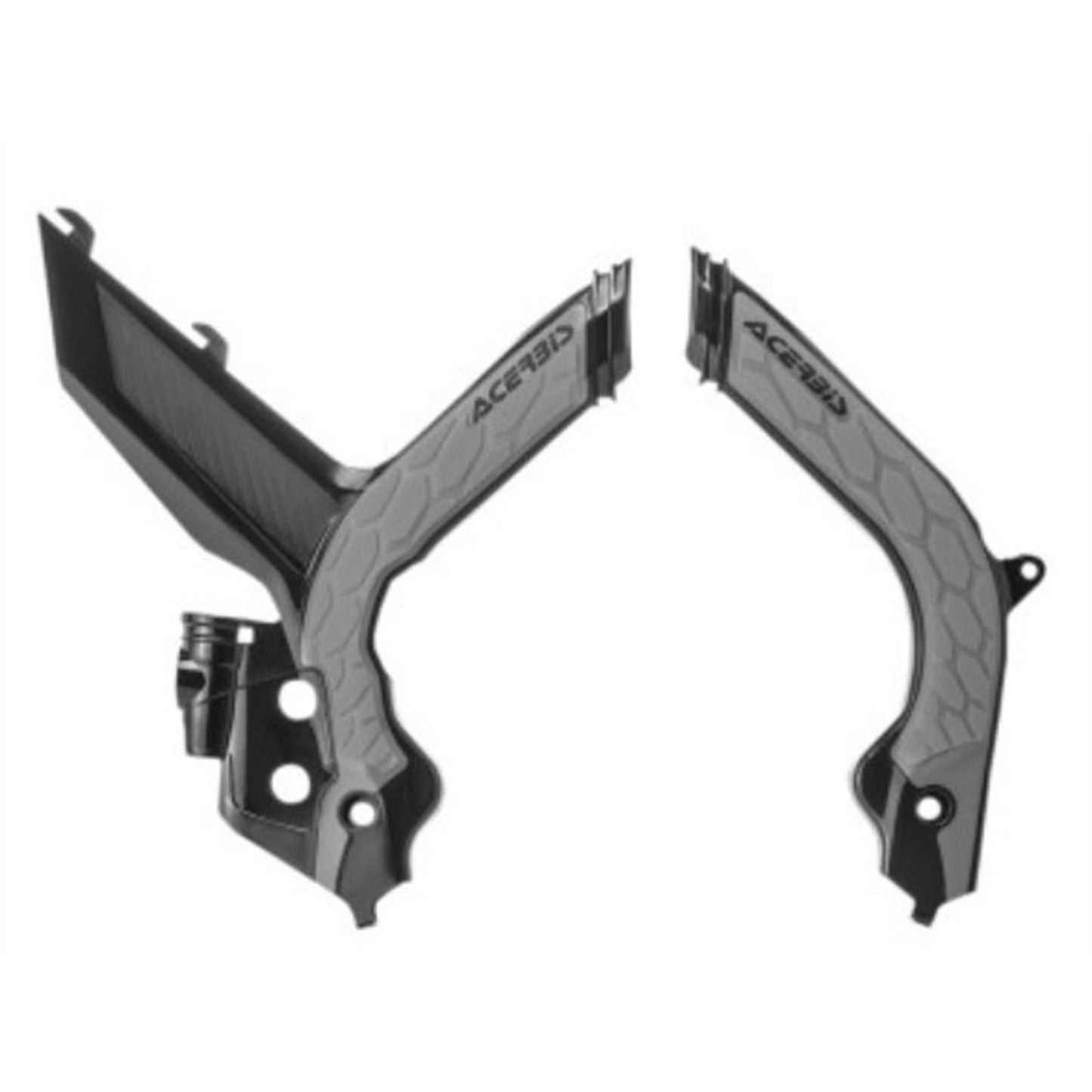 Acerbis X-Grip Frame Guards - Black/Silver for KTM 2733441001_674951