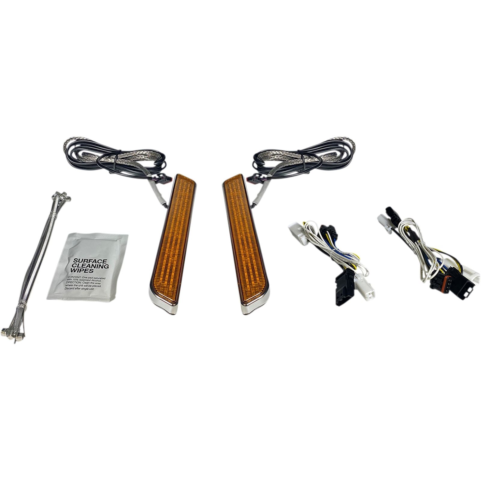 Custom Dynamics LED Fork Light - Amber - Chrome CD-FORK-BCM-AC_1048648