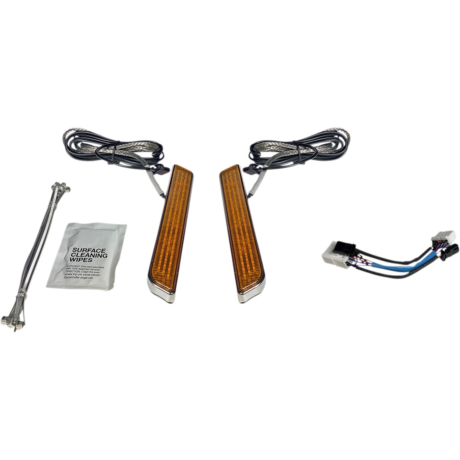 Custom Dynamics LED Fork Light - Amber - Chrome CD-FORK-HD-AC_1048652